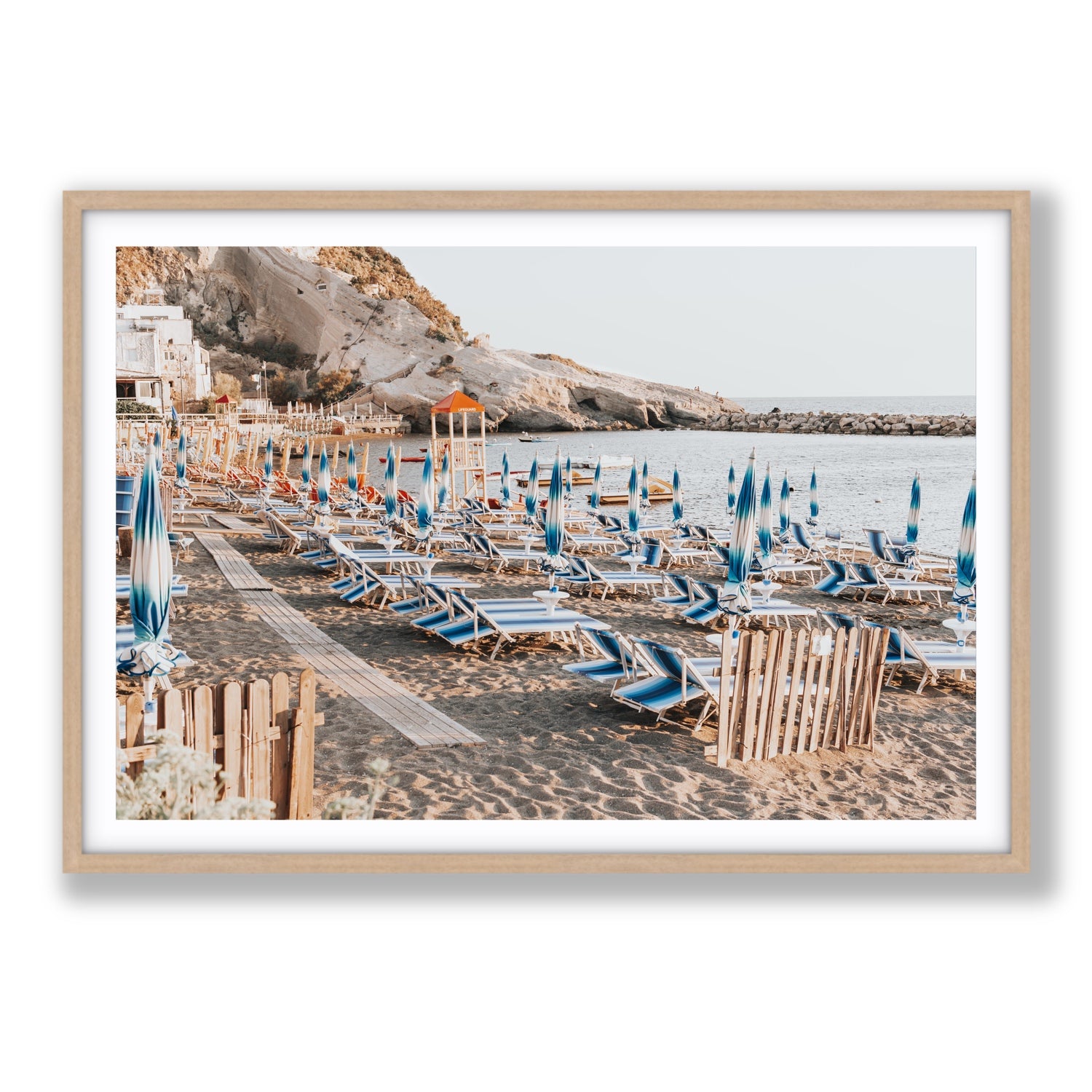 Sandy Daydreams fine art print, Ischia, Italy, Statement, Natural Oak Frame · Matboard, Fine Art Print