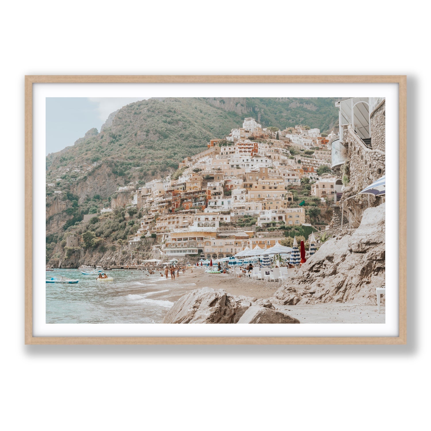 Sogno di Positano fine art print, Positano, Italy, Statement, Natural Oak Frame · Matboard, Fine Art Print