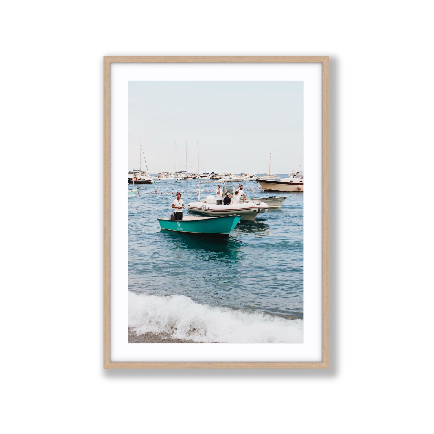 Twilight Tenders Positano wall art Extra Large fine art print in natural oak frame with matboard