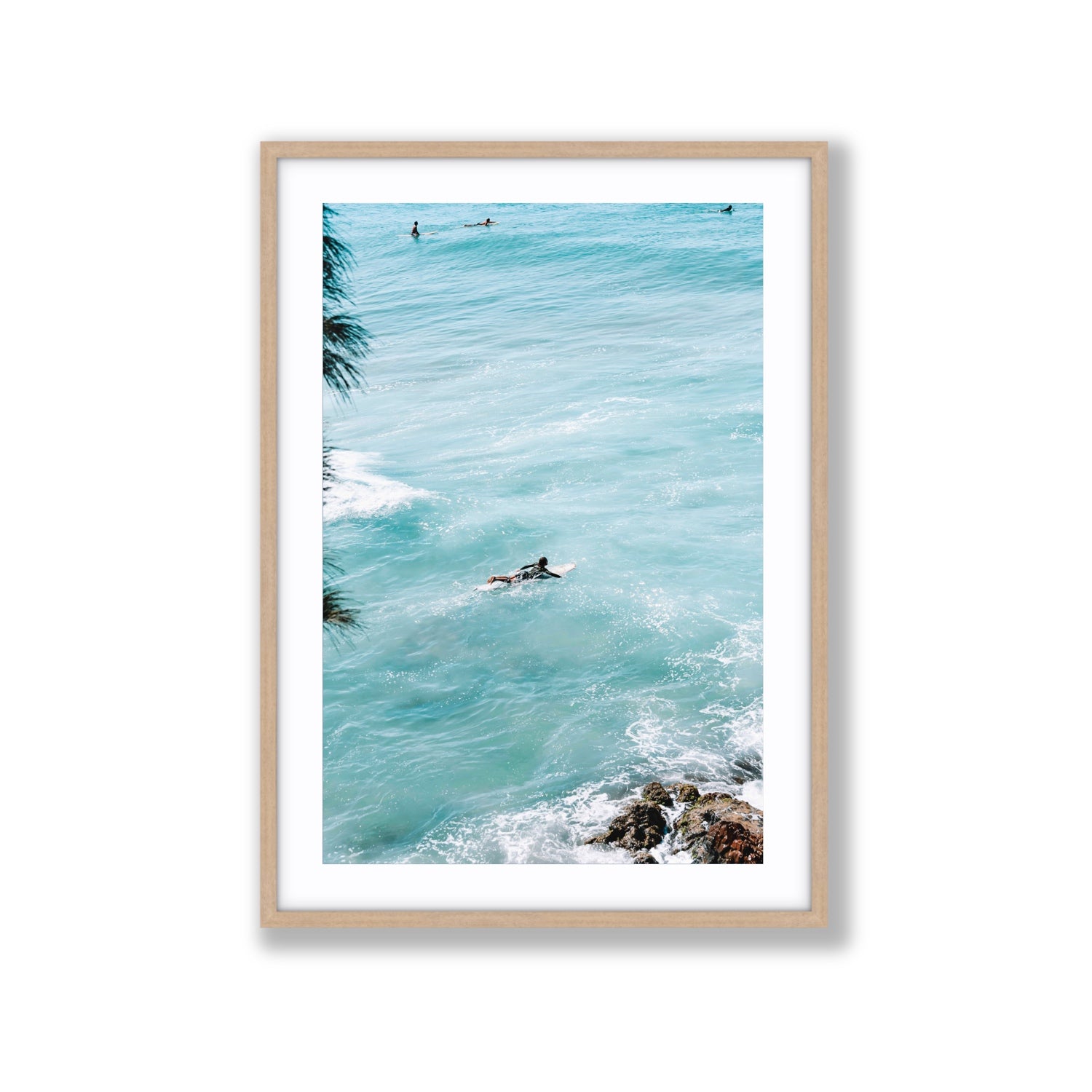 Blue Crush fine art print, Byron Bay, Australia, Extra Large, Natural Oak Frame · Matboard, Fine Art Print