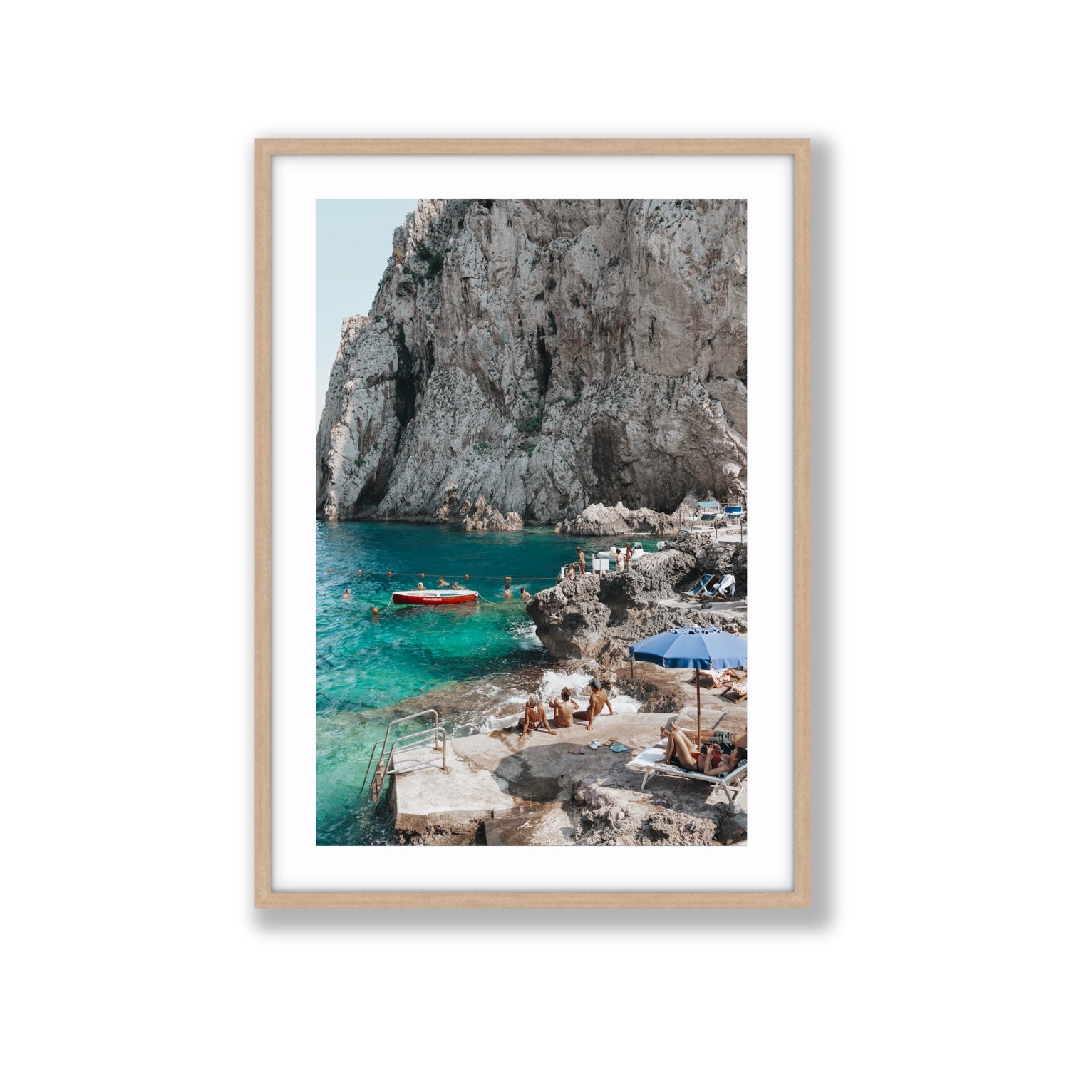 Tranquility fine art print, Capri, Italy, Extra Large, Natural Oak Frame · Matboard, Fine Art Print