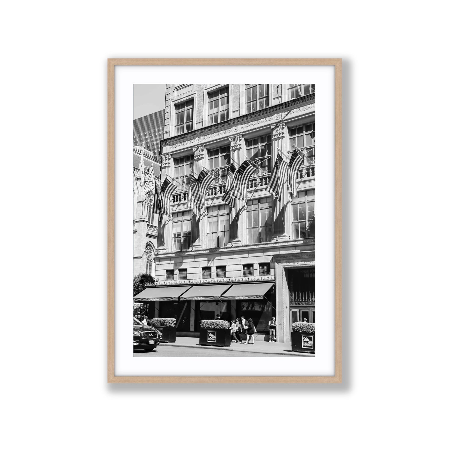 Luxury On Fifth fine art print, New York, United States, Extra Large, Natural Oak Frame · Matboard, Fine Art Print