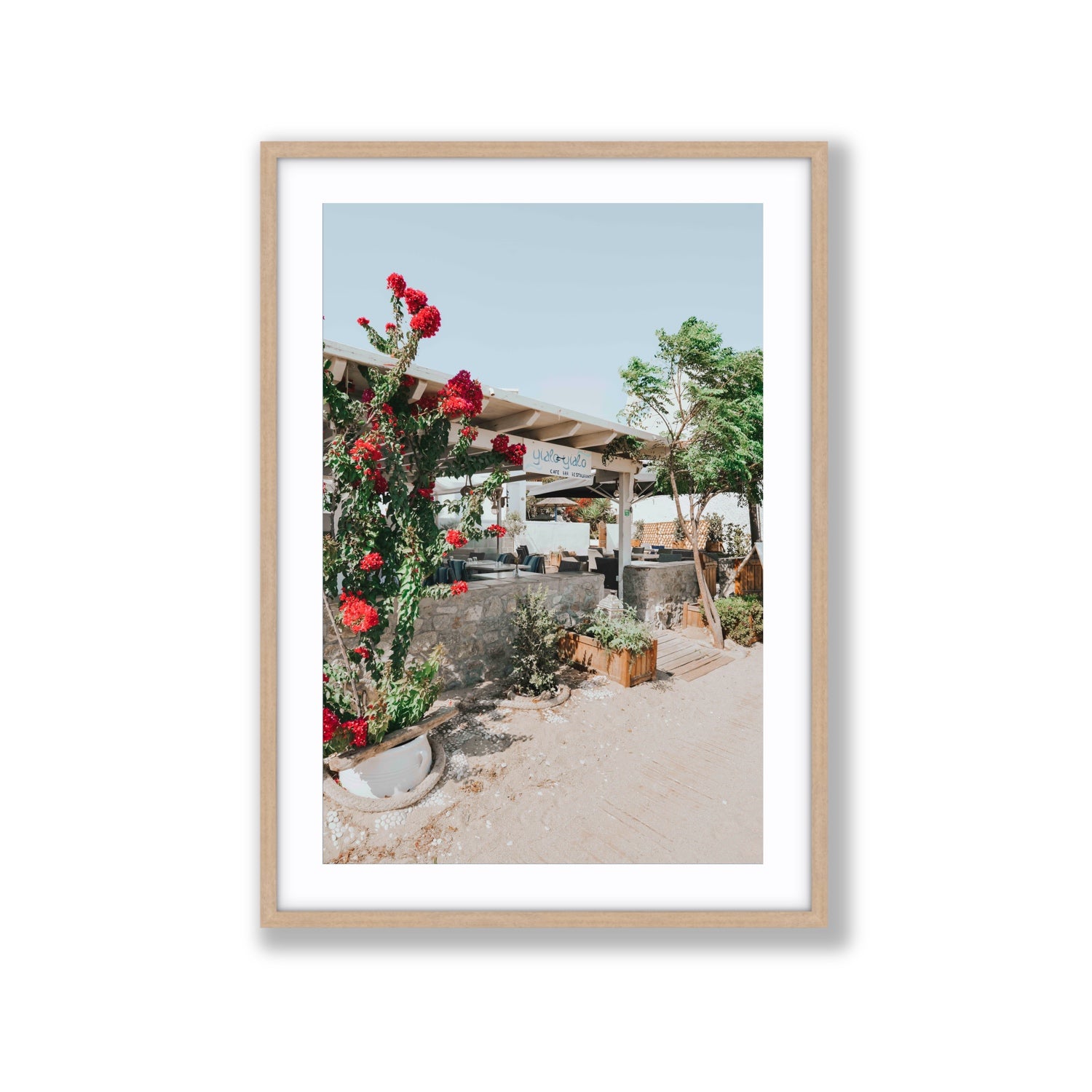 Yialo Yialo fine art print, Mykonos, Greece, Extra Large, Natural Oak Frame · Matboard, Fine Art Print