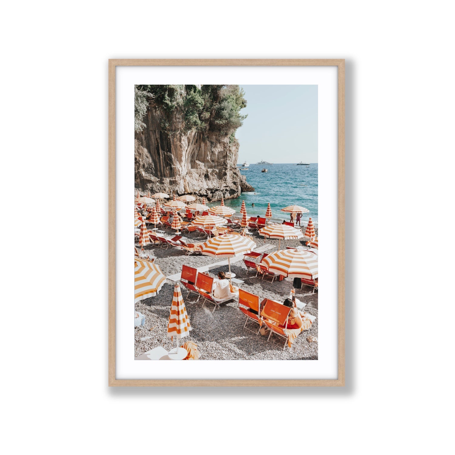 Tangerine Dream fine art print, Positano, Italy, Extra Large, Natural Oak Frame · Matboard, Fine Art Print