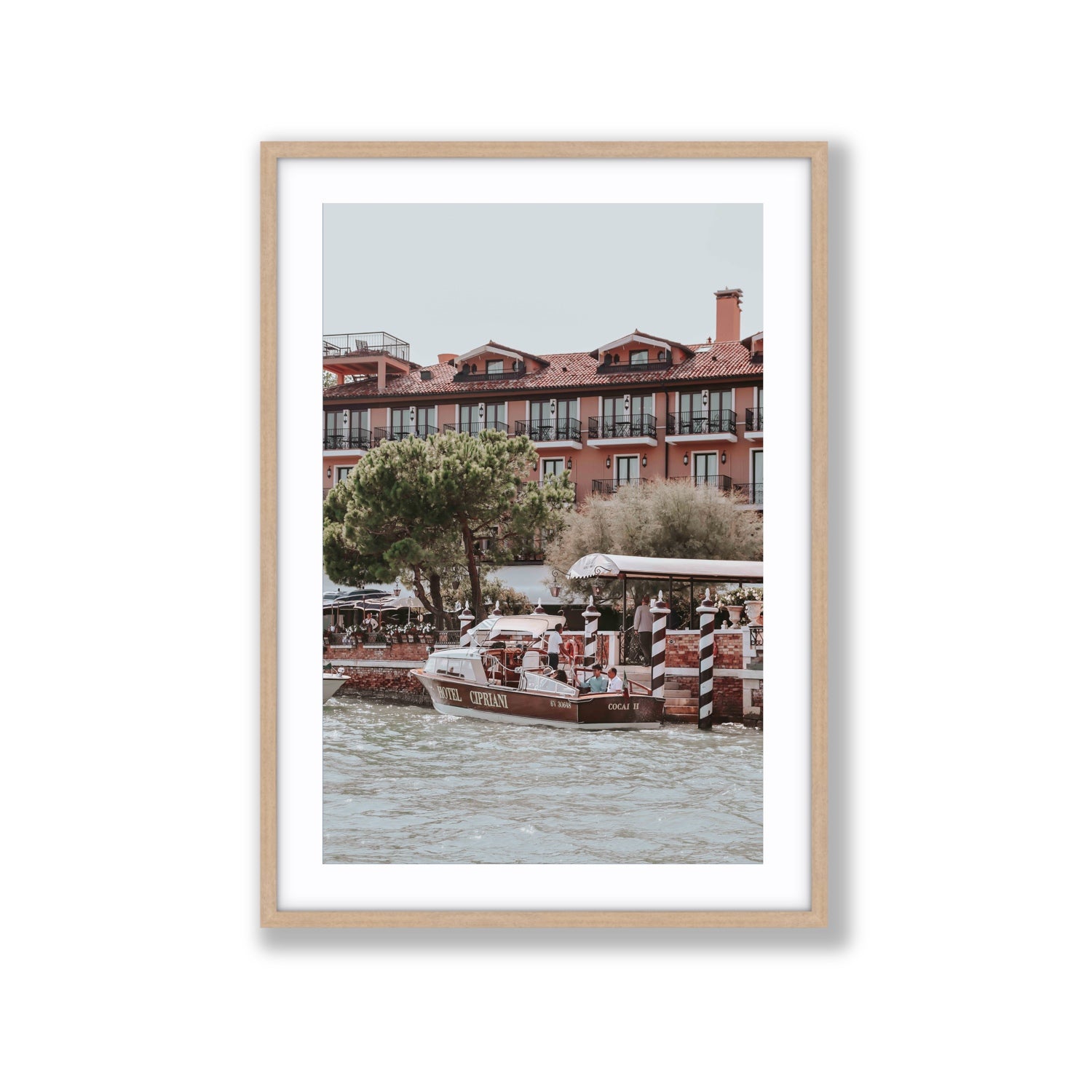 Cocai II Venice Italian wall art Extra Large fine art print in natural oak frame with matboard