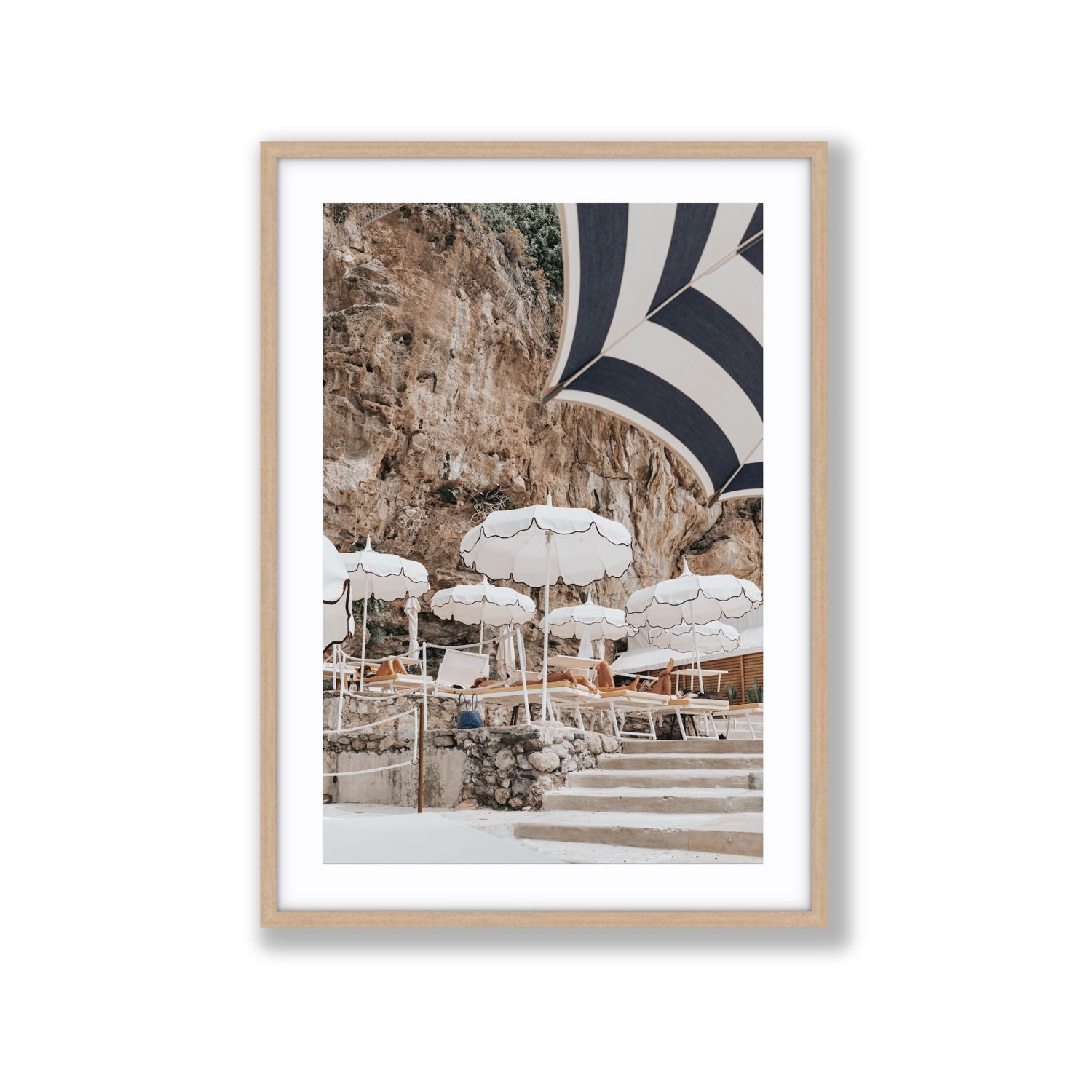 Rocky Refuge fine art print, Positano, Italy, Extra Large, Natural Oak Frame · Matboard, Fine Art Print
