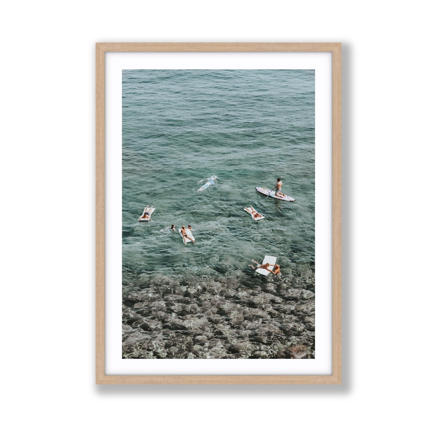 The Big Chill Tuscany coastal Italian wall art Giant fine art print in natural oak frame with matboard