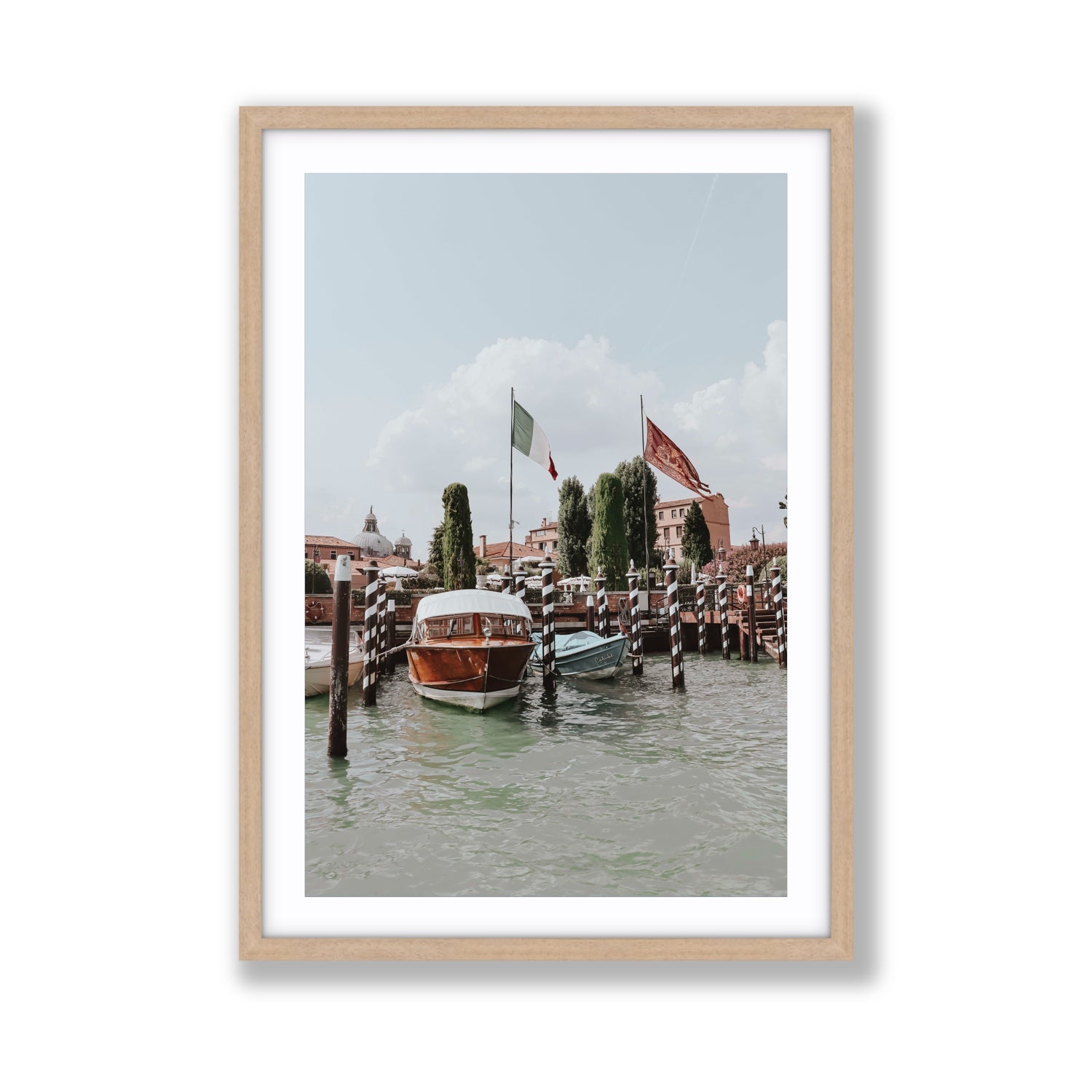 Cipriani Venice wall art Giant fine art print in natural oak frame with matboard