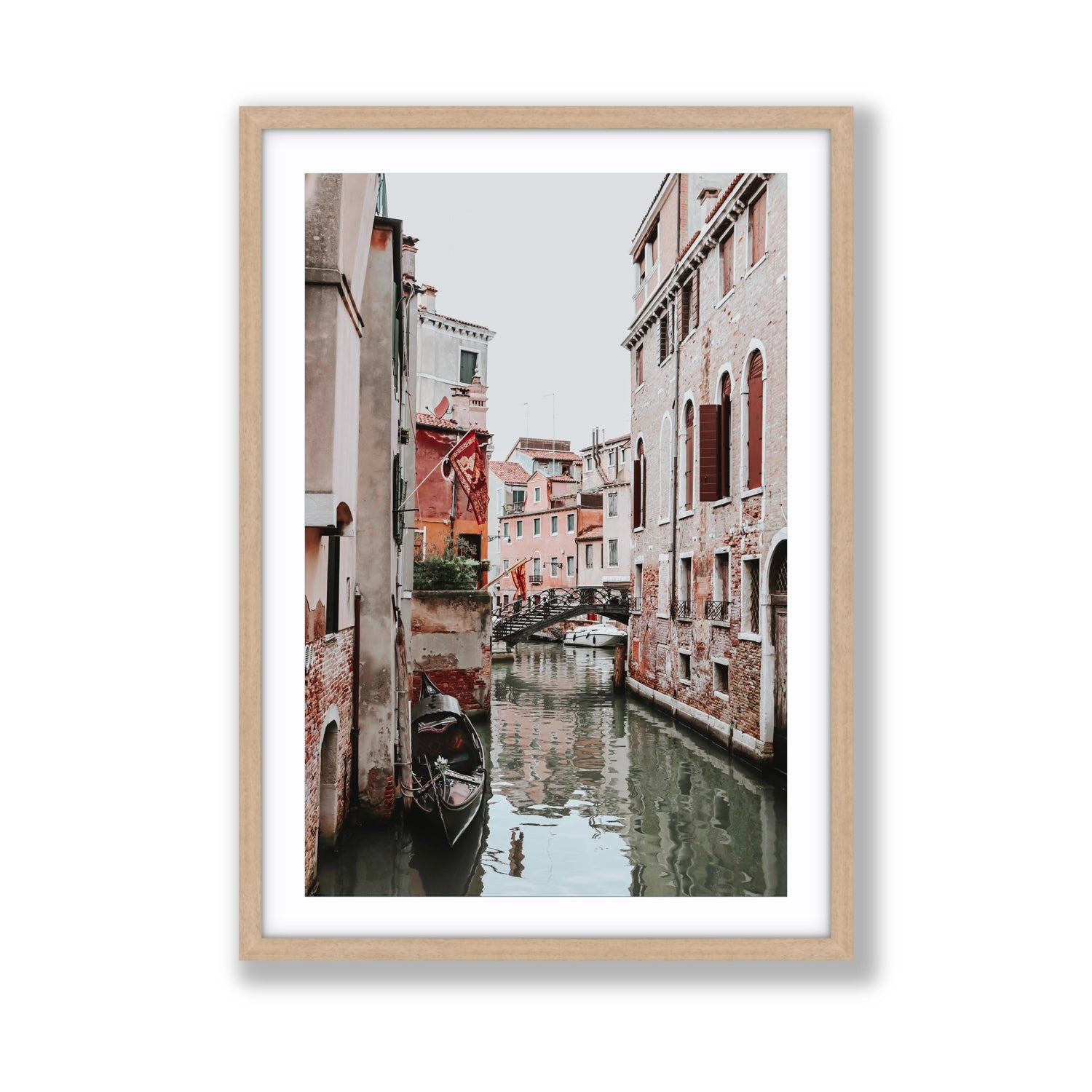 Laguna Veneta Venice Italian wall art Giant fine art print in natural oak frame with matboard