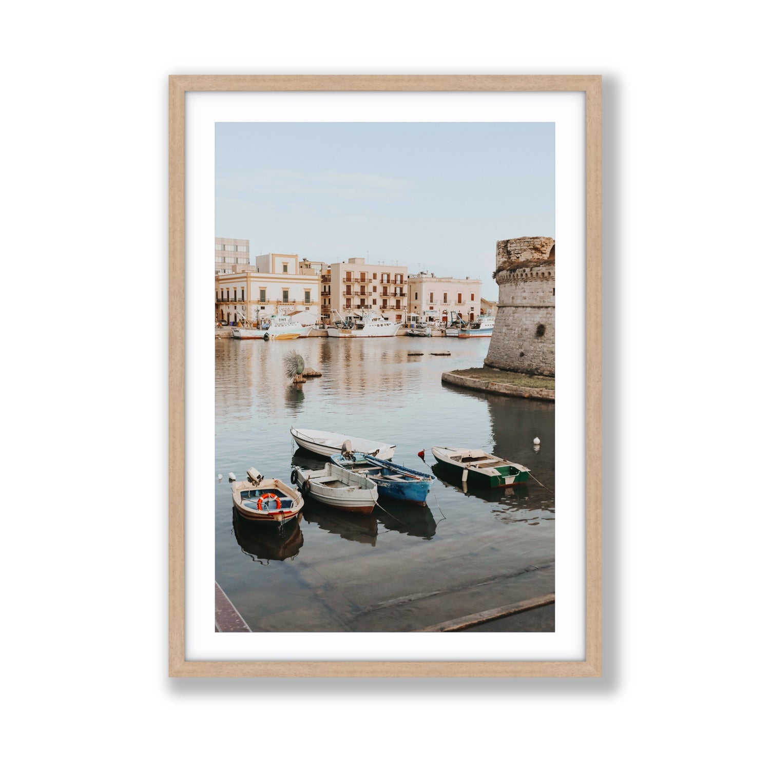 Fishing Legacy fine art print, Puglia, Italy, Giant, Natural Oak Frame · Matboard, Fine Art Print