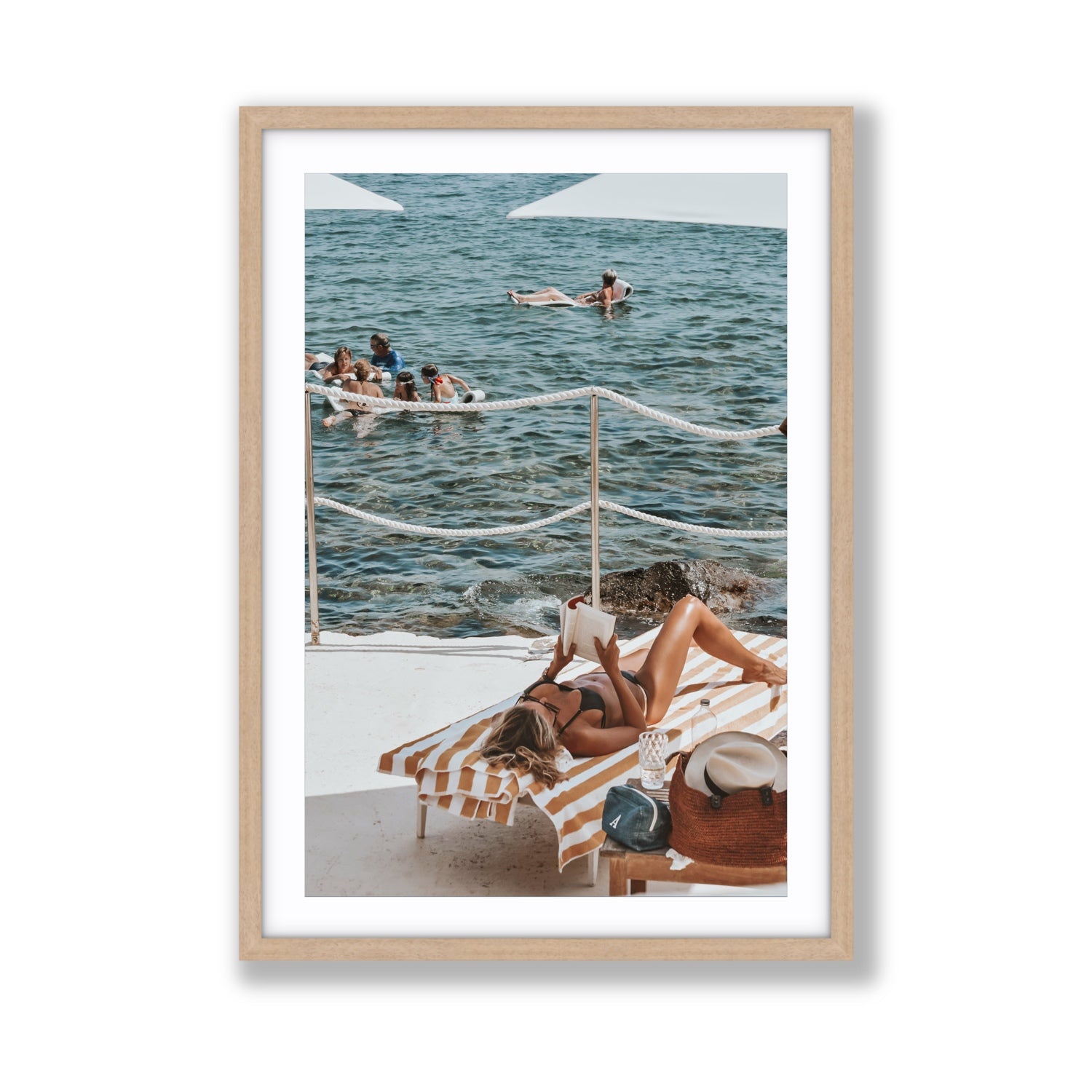 Cloud Nine Tuscany Italian decor wall art Giant fine art print in natural oak frame with matboard