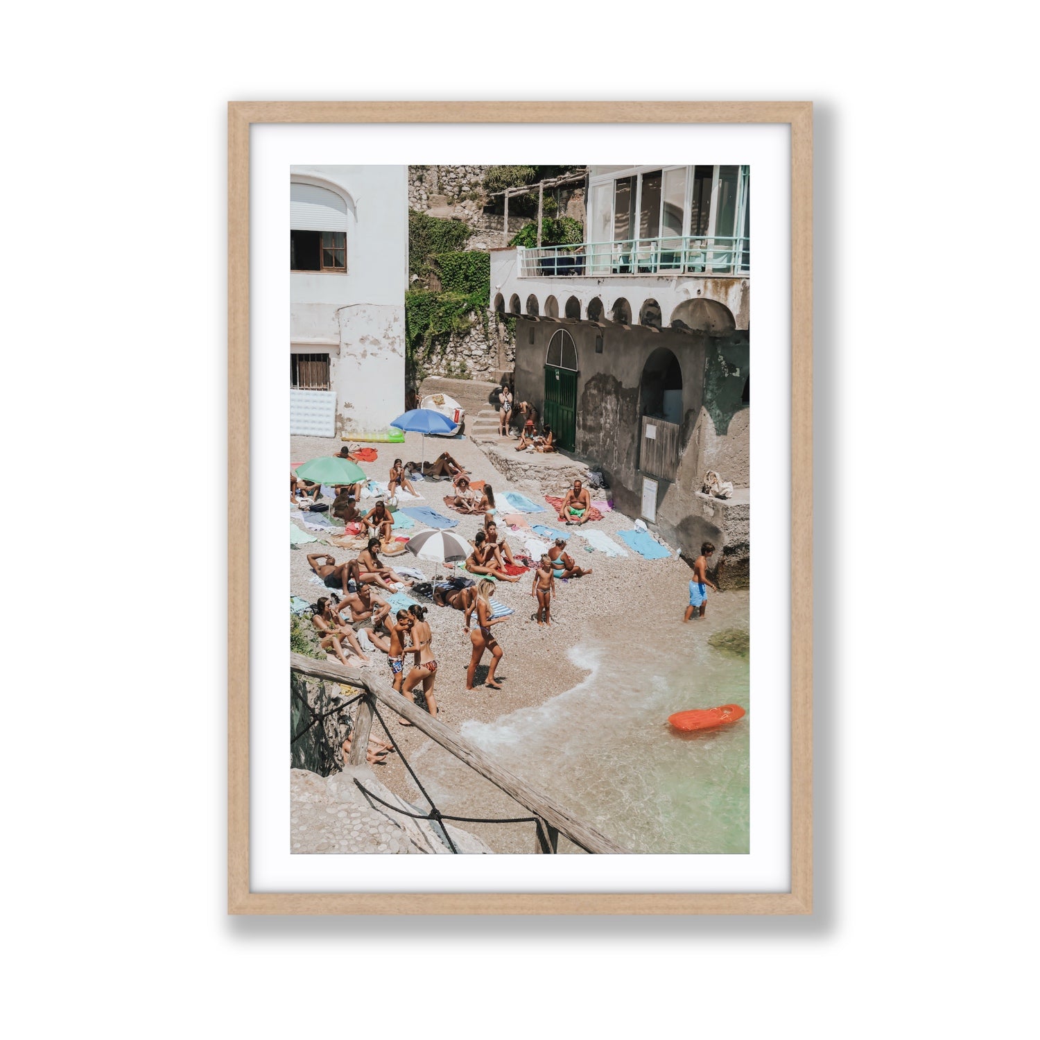 The Sunbathers Oasis fine art print, Capri, Italy, Giant, Natural Oak Frame · Matboard, Fine Art Print