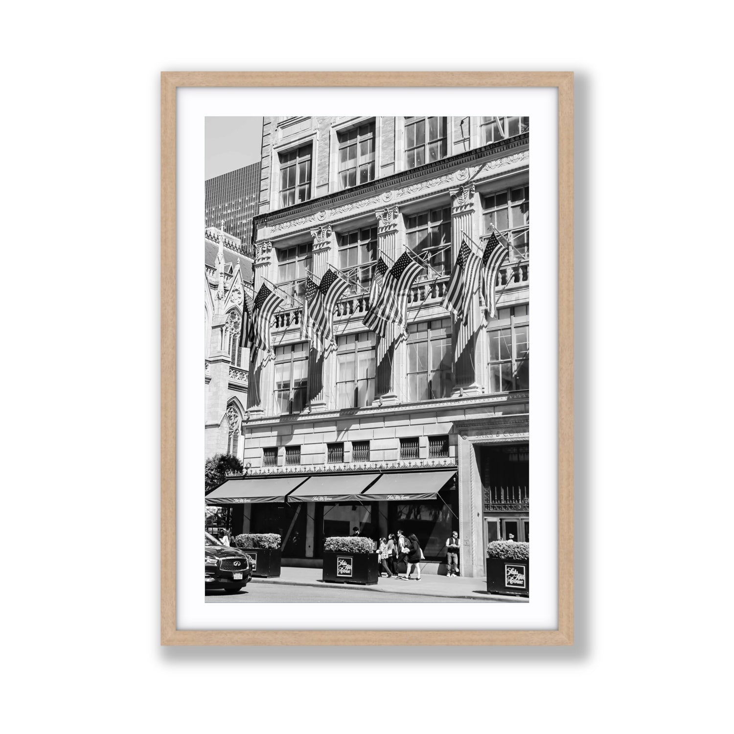 Luxury On Fifth fine art print, New York, United States, Giant, Natural Oak Frame · Matboard, Fine Art Print