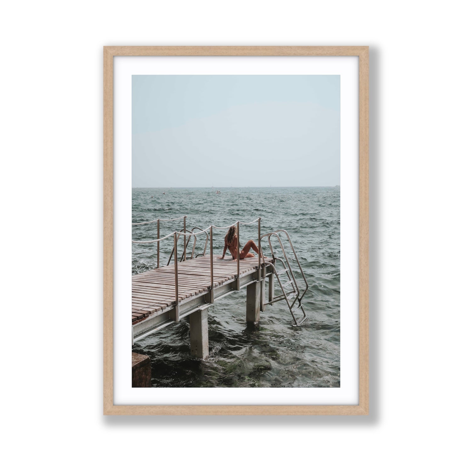The Dock's Whisper fine art print, Tuscany, Italy, Giant, Natural Oak Frame · Matboard, Fine Art Print