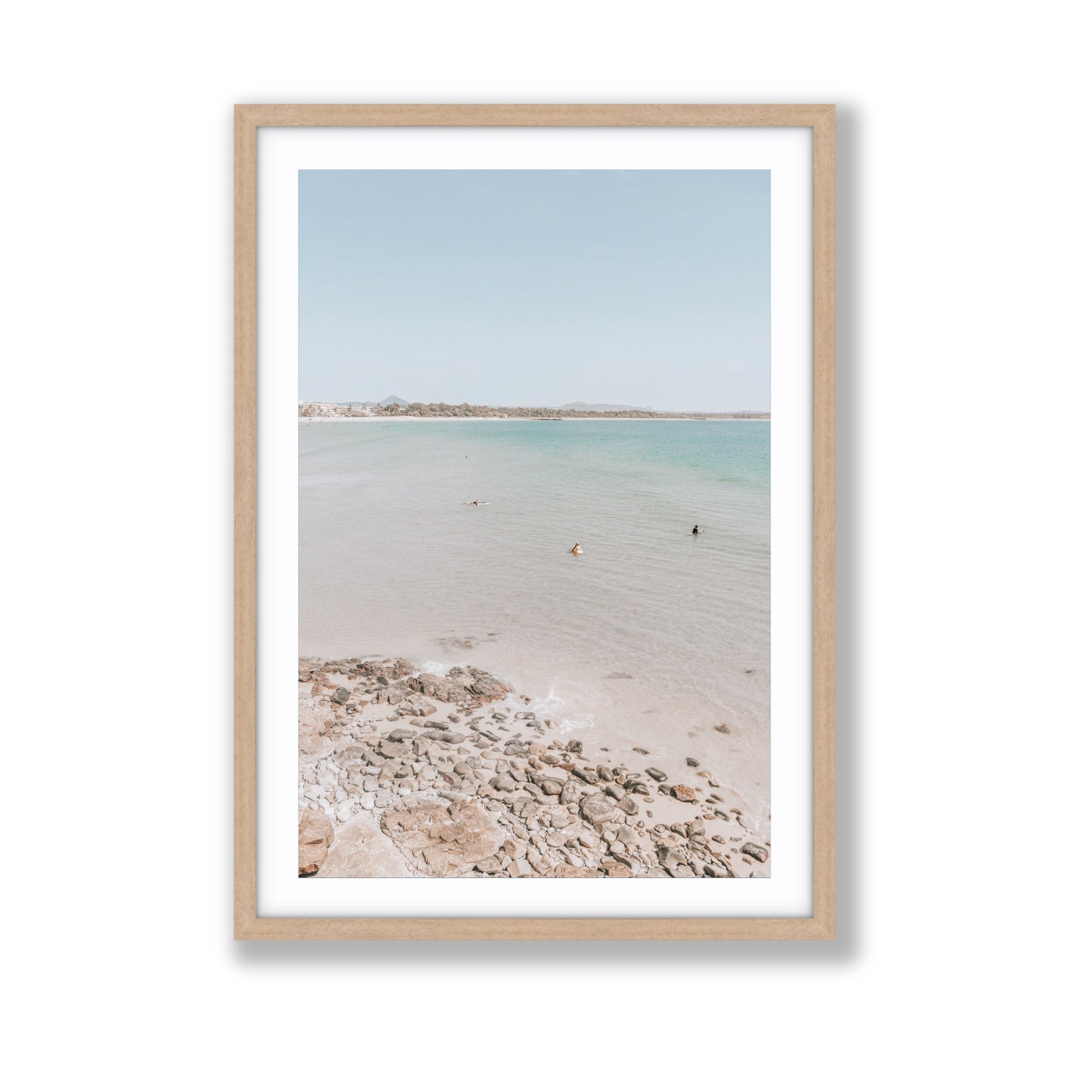 Sweet Serotonin fine art print, Noosa, Australia, coastal scenes artwork, Giant, Natural Oak Frame · Matboard, Fine Art Print