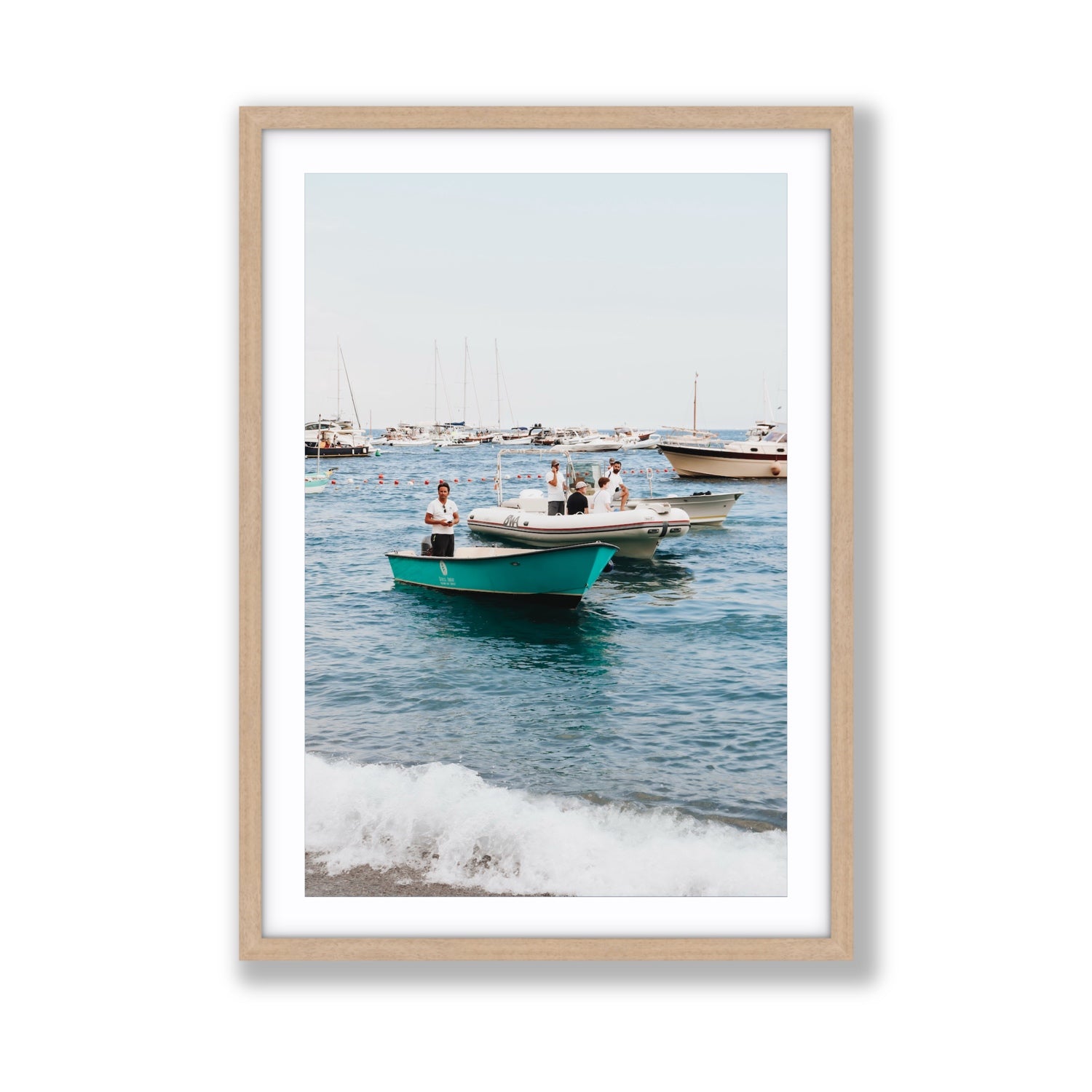 Twilight Tenders Positano wall art Giant fine art print in natural oak frame with matboard