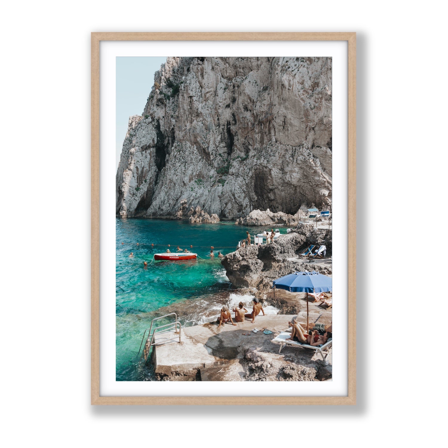 Tranquility fine art print, Capri, Italy, Gallery, Natural Oak Frame · Matboard, Fine Art Print