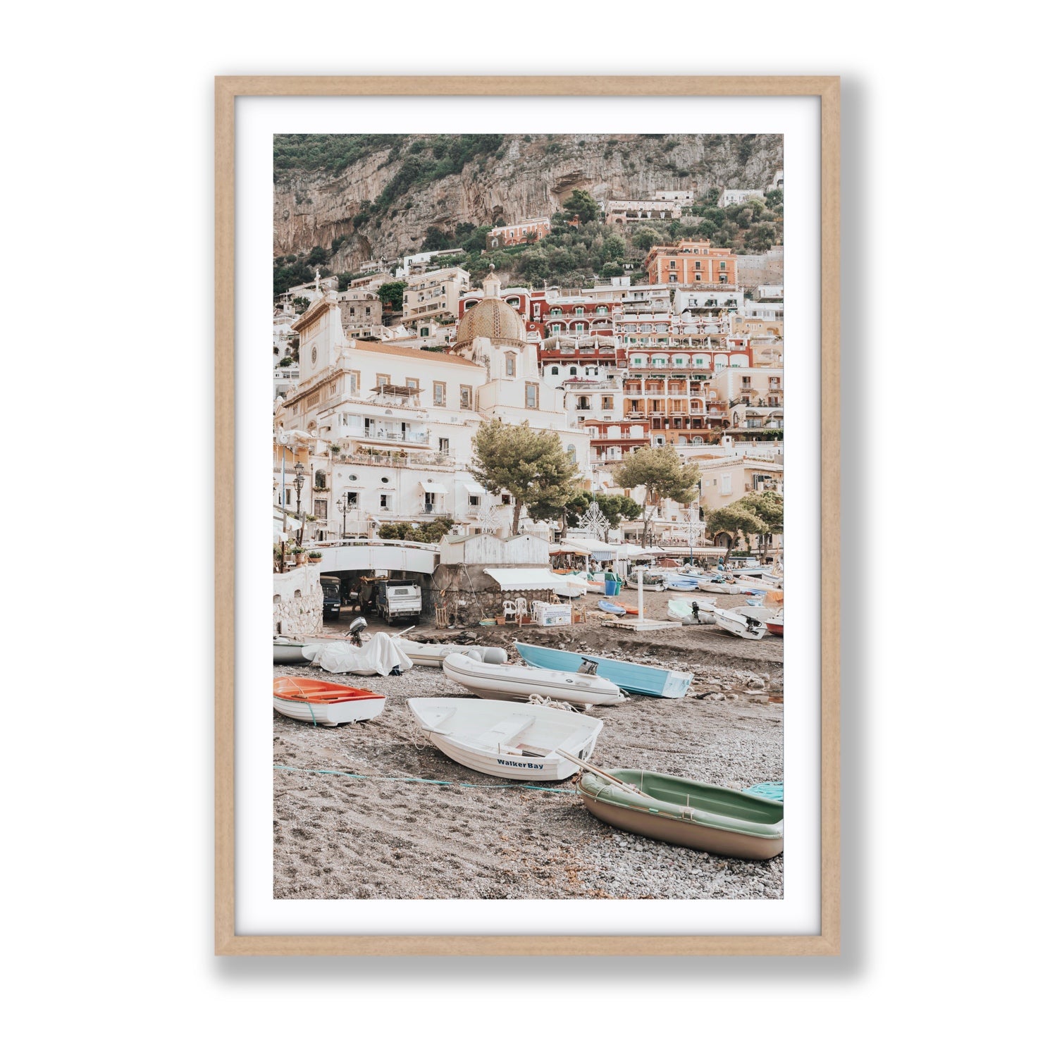 A Memory To Treasure fine art print, Positano, Italy, Gallery, Natural Oak Frame · Matboard, Fine Art Print