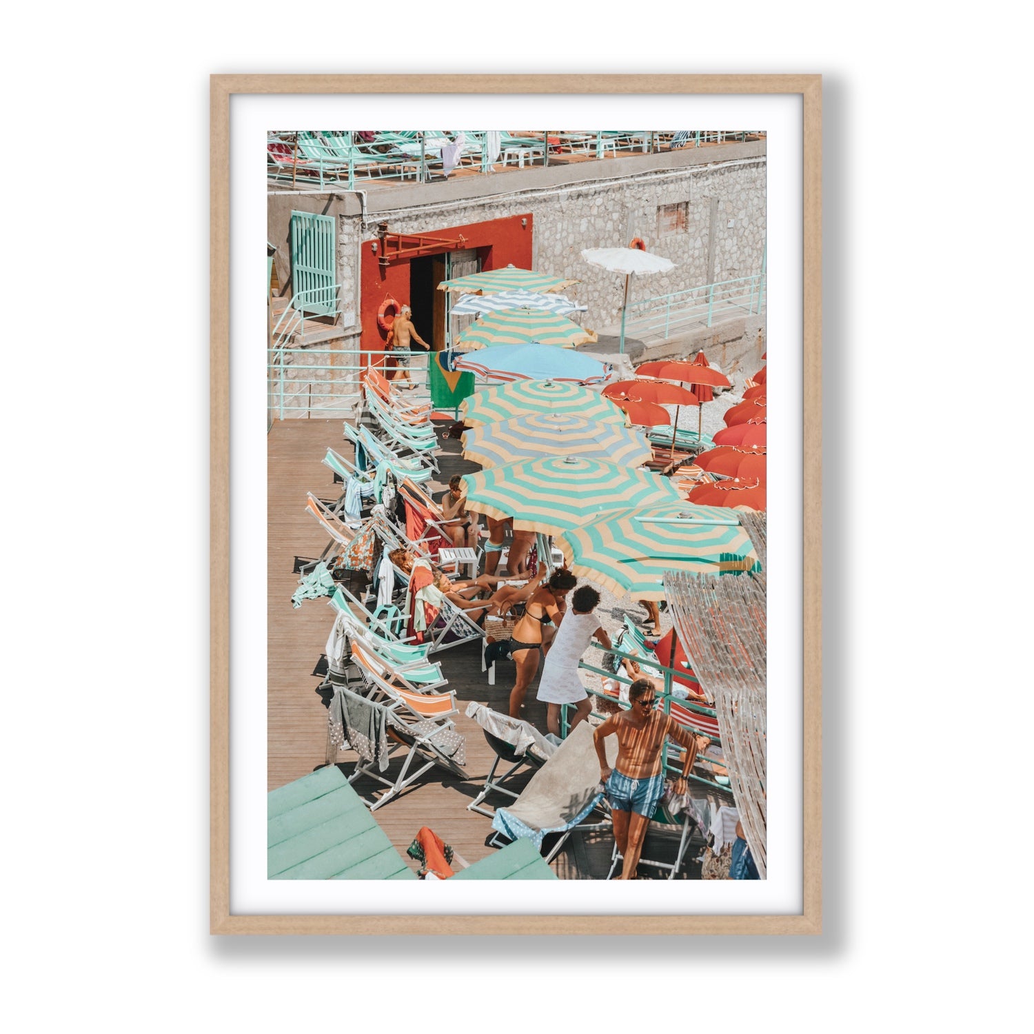 Colourful Canopy fine art print, Capri, Italy, Gallery, Natural Oak Frame · Matboard, Fine Art Print