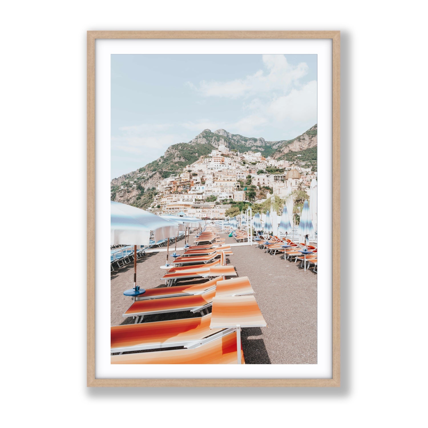 A Symphony of Colours fine art print, Positano, Italy, Gallery, Natural Oak Frame · Matboard, Fine Art Print