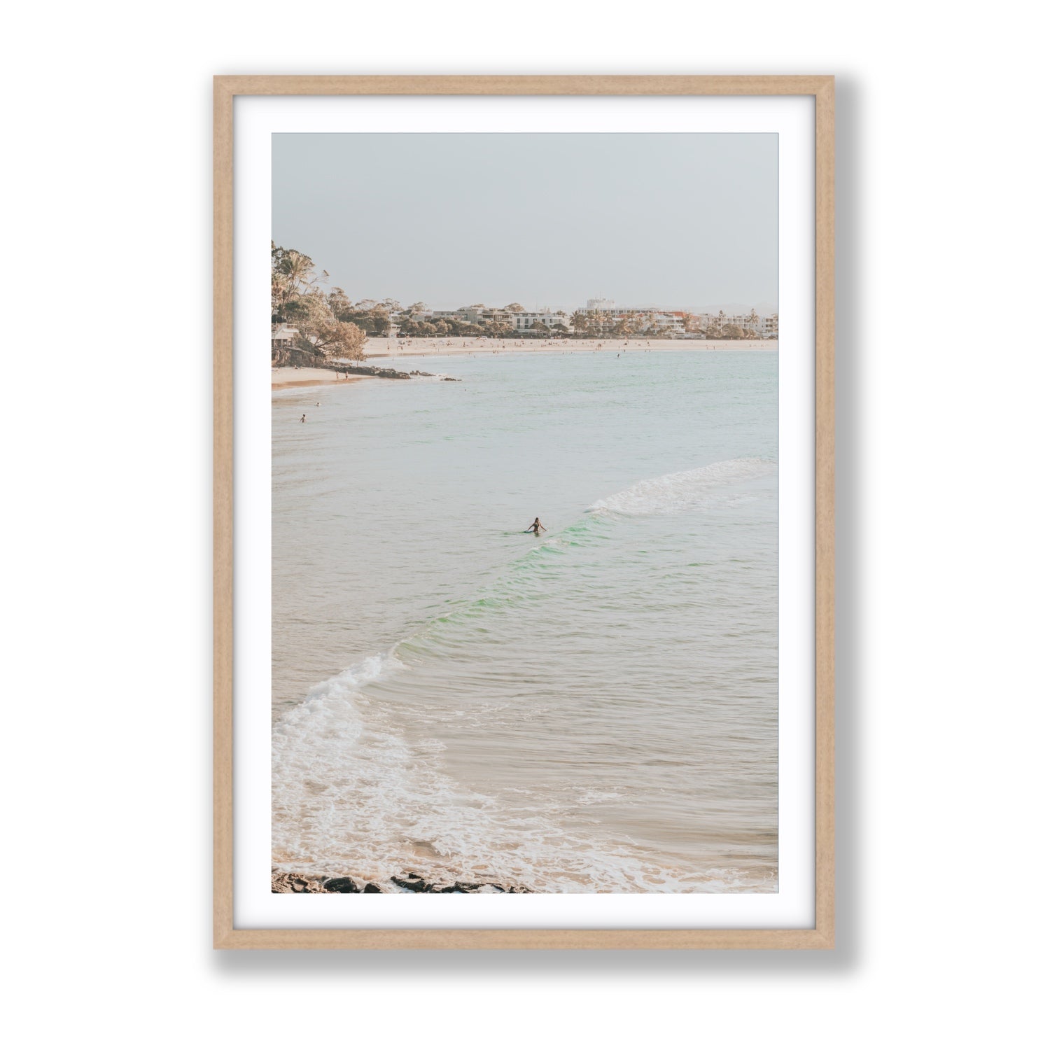 Salt Reverie fine art print, Noosa, Australia, coastal scenes artwork, Gallery, Natural Oak Frame · Matboard, Fine Art Print