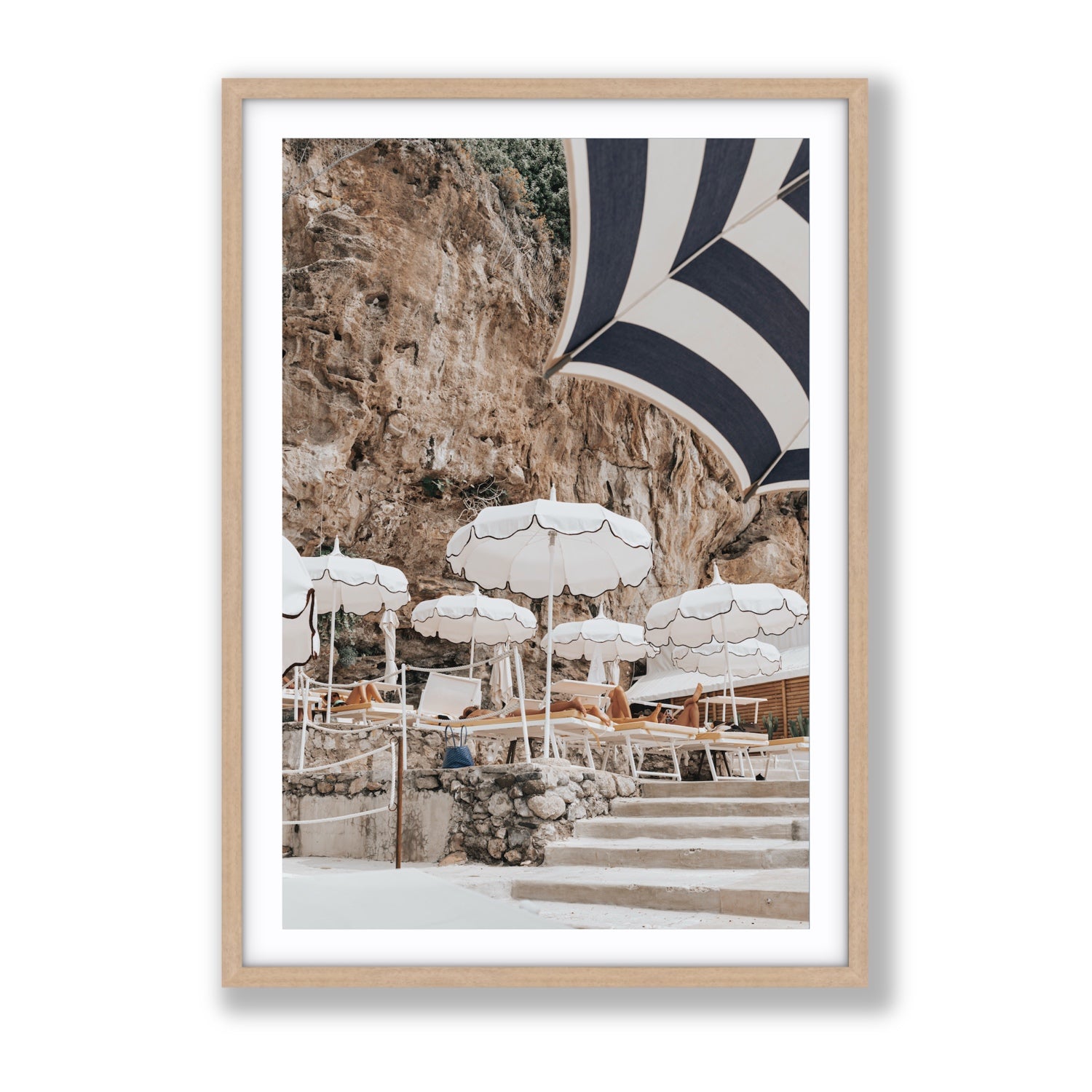 Rocky Refuge fine art print, Positano, Italy, Gallery, Natural Oak Frame · Matboard, Fine Art Print