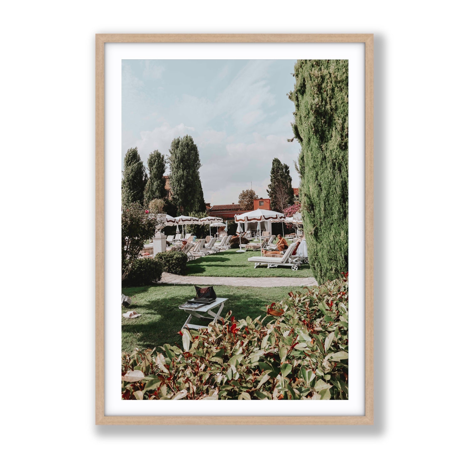 Private Serenity Venice Italian wall art Gallery fine art print in natural oak frame with matboard