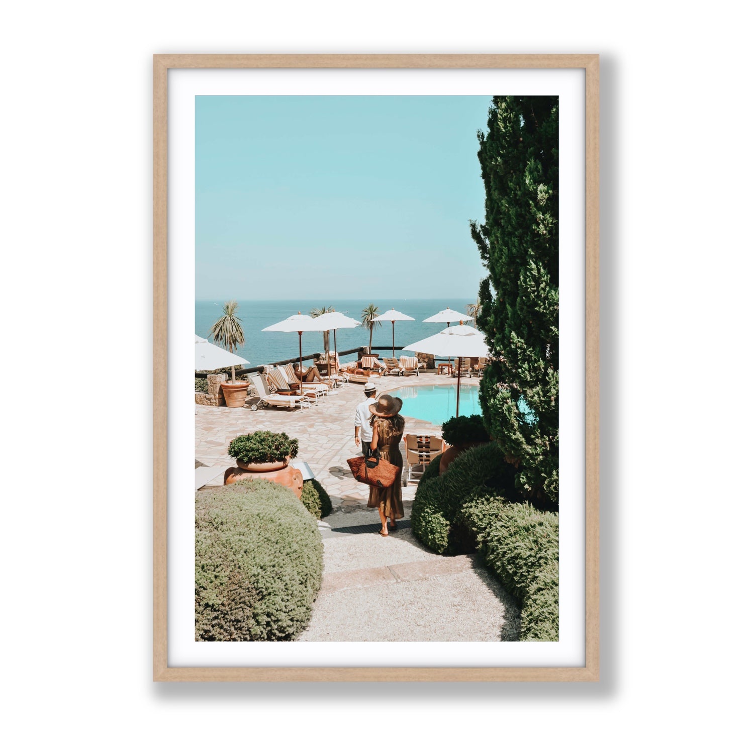 The World Is Your Catwalk Tuscany coastal wall art Gallery fine art print in natural oak frame with matboard