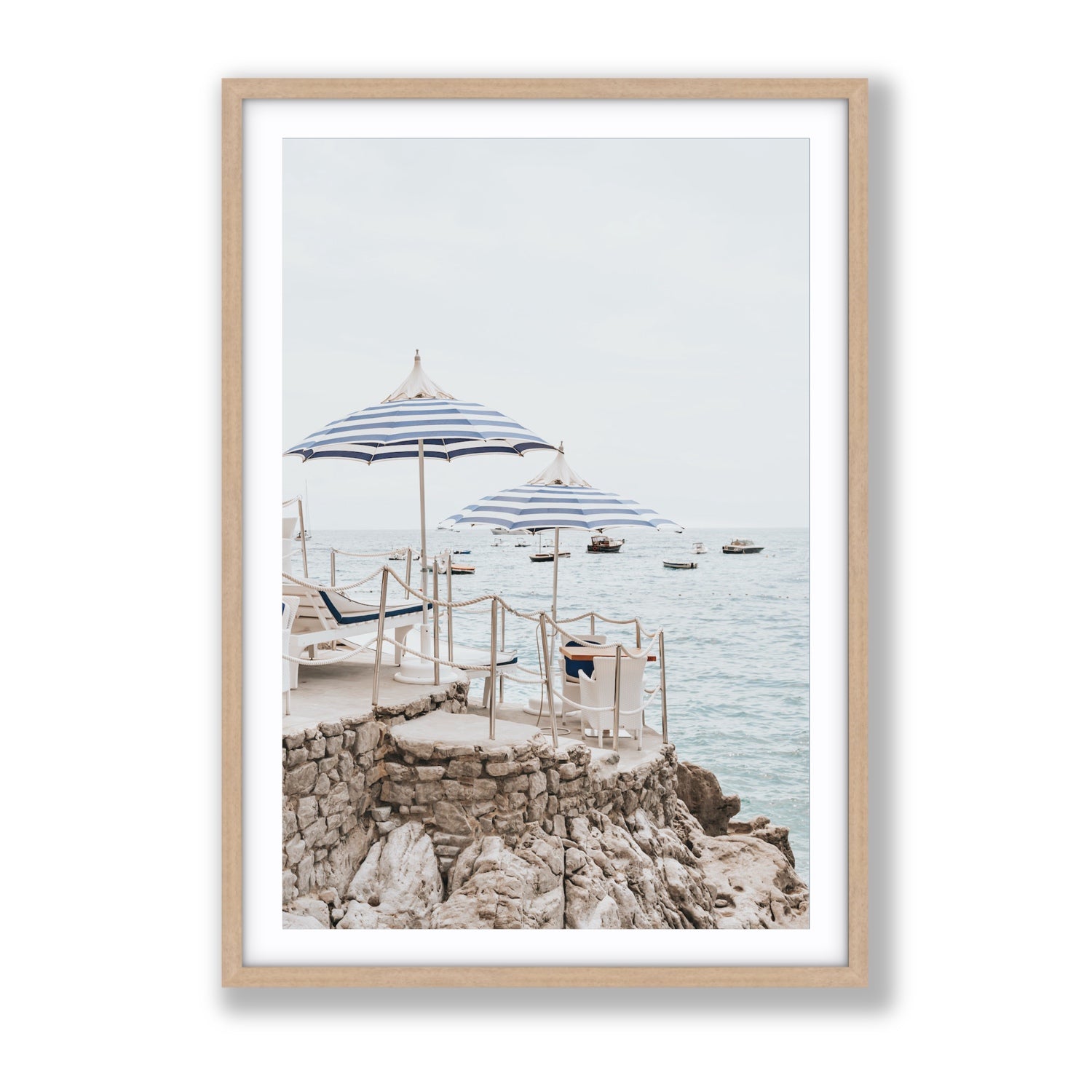 La Scogliera fine art print, Positano, Italy, Gallery, Natural Oak Frame · Matboard, Fine Art Print