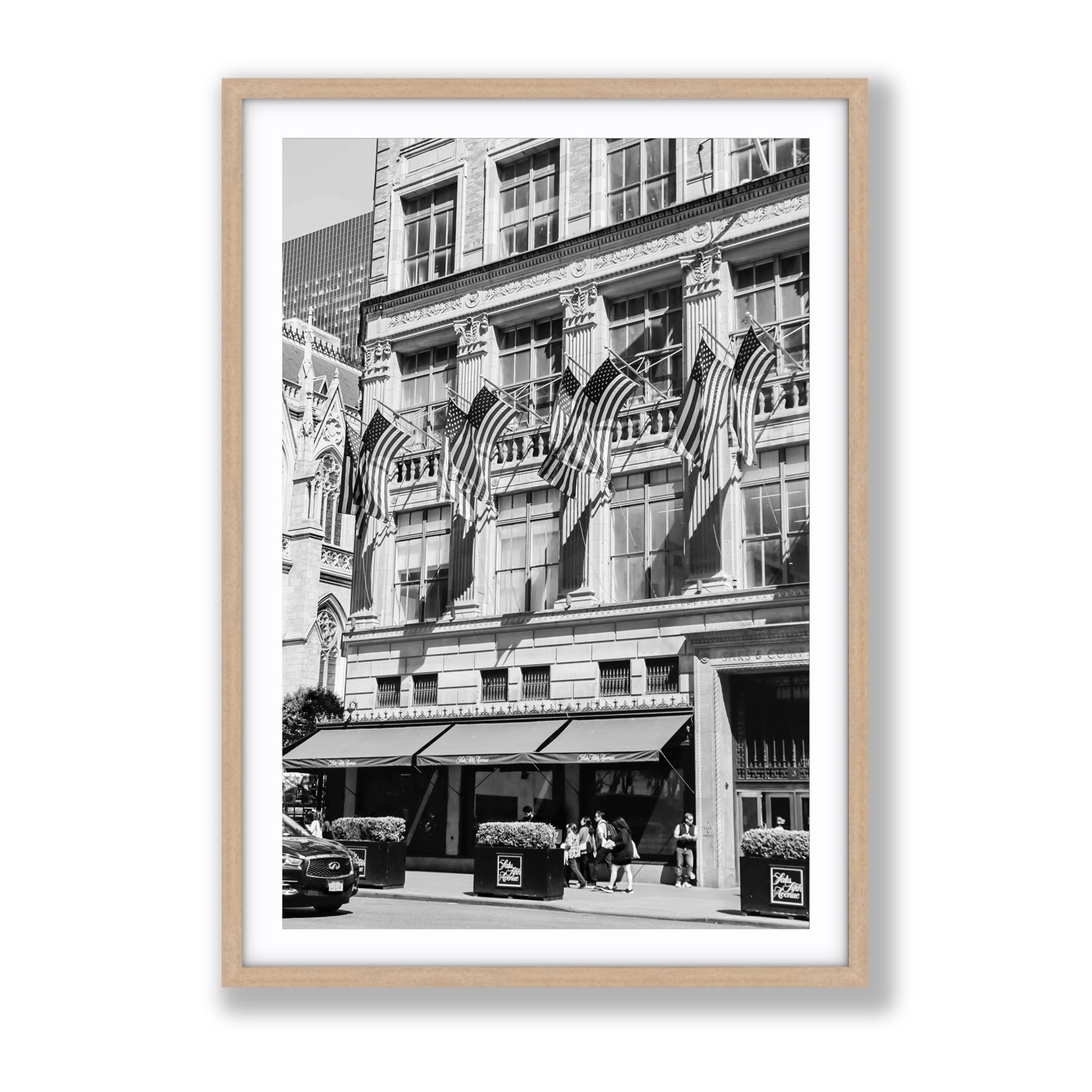 Luxury On Fifth fine art print, New York, United States, Gallery, Natural Oak Frame · Matboard, Fine Art Print