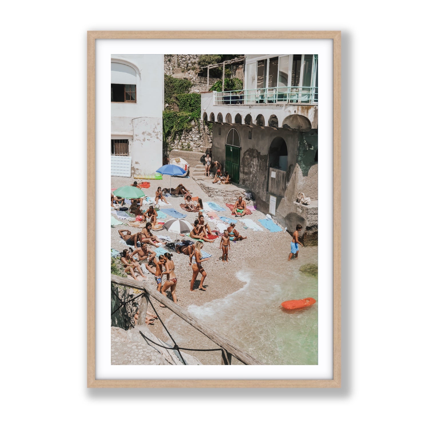 The Sunbathers Oasis fine art print, Capri, Italy, Gallery, Natural Oak Frame · Matboard, Fine Art Print