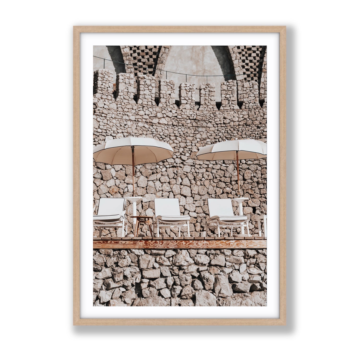 Pietra Amalfitana fine art print, Amalfi, Italy, luxury escapes artwork, Gallery, Natural Oak Frame · Matboard, Fine Art Print