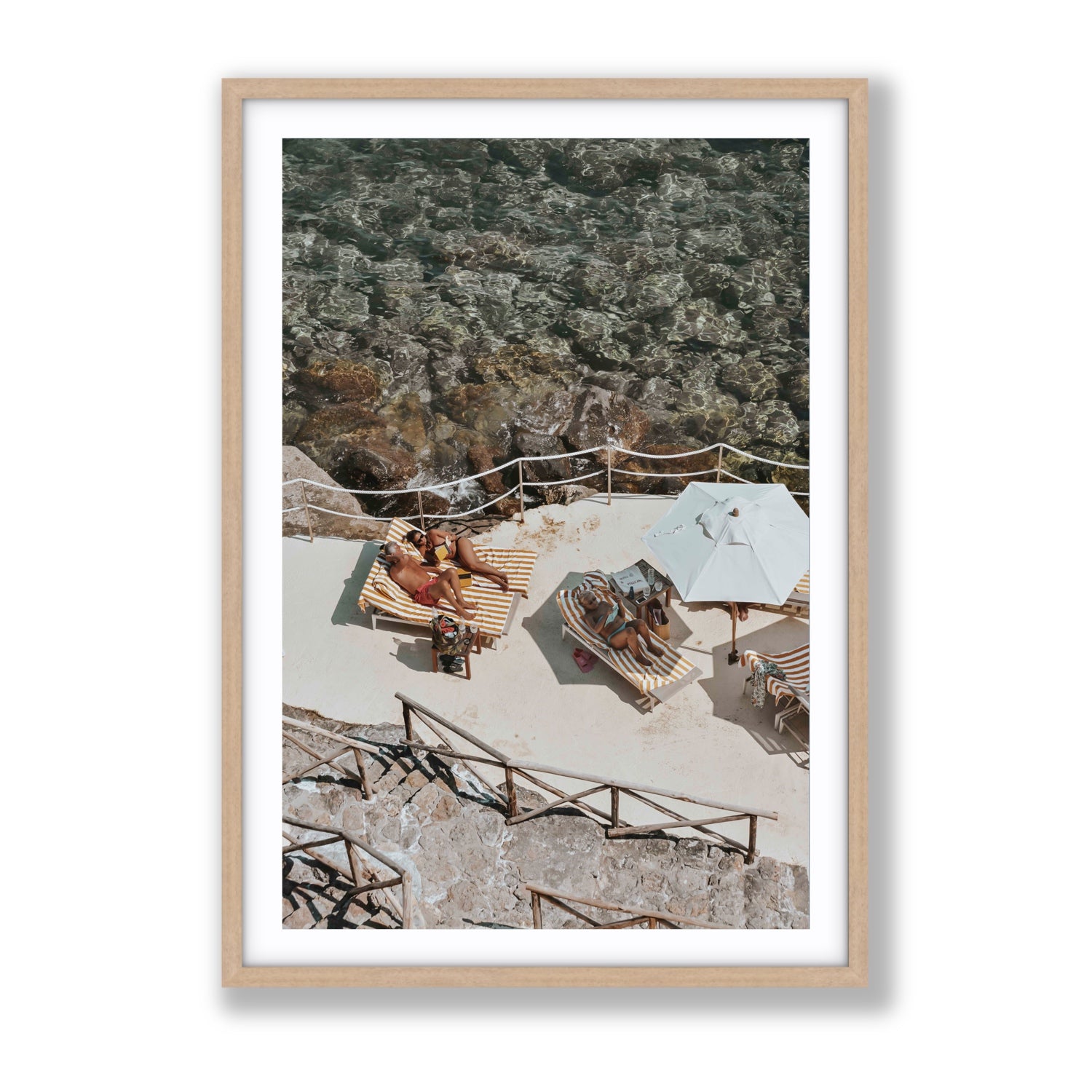 Lounge Lizards Tuscany Italian decor wall art Gallery fine art print in natural oak frame with matboard