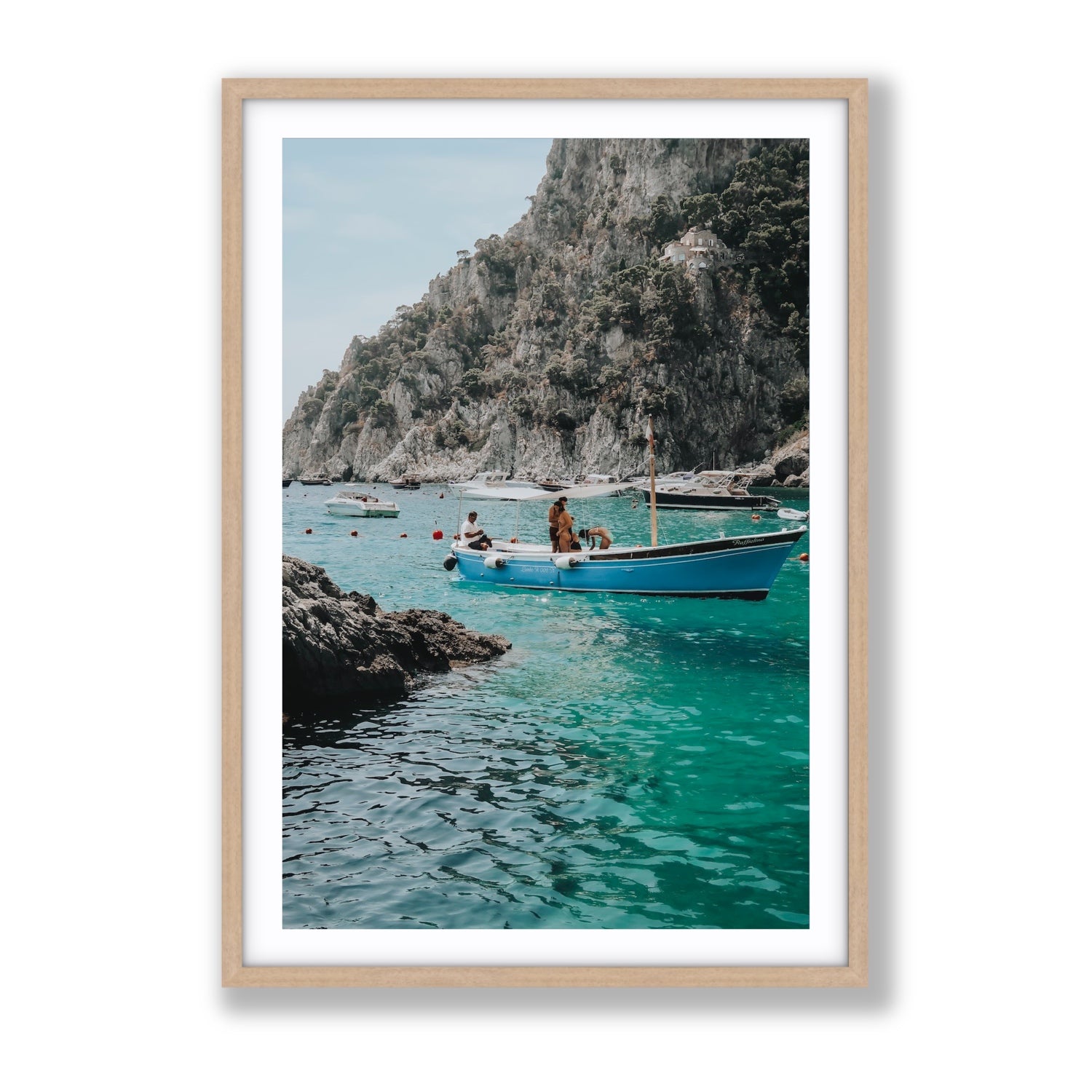 Emerald Escape fine art print, Capri, Italy, Gallery, Natural Oak Frame · Matboard, Fine Art Print