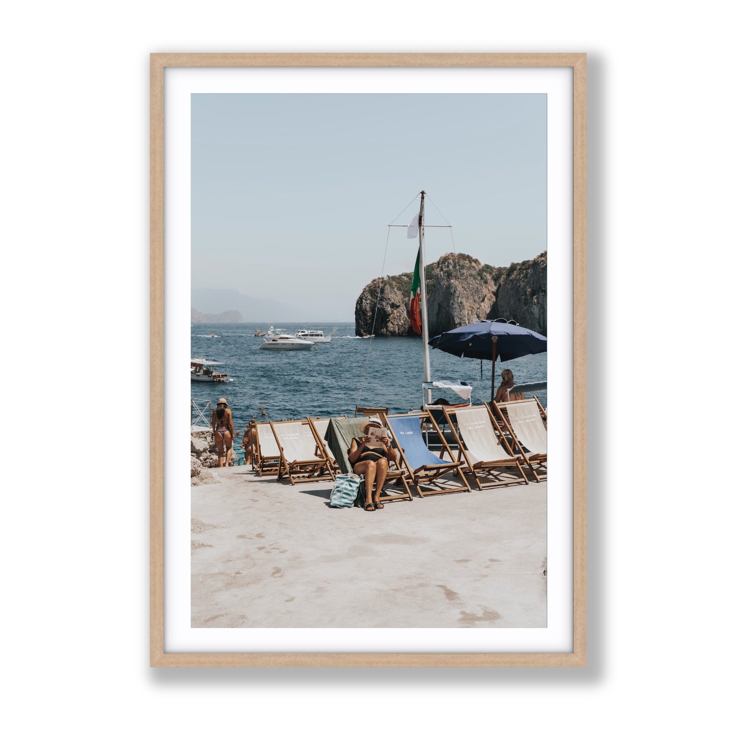 Vintage Sun Goddess fine art print, Capri, Italy, Gallery, Natural Oak Frame · Matboard, Fine Art Print