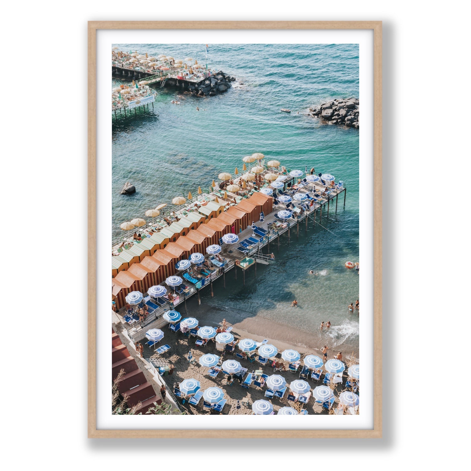 Ocean Fantasy fine art print, Sorrento, Italy, Statement, Natural Oak Frame · Matboard, Fine Art Print