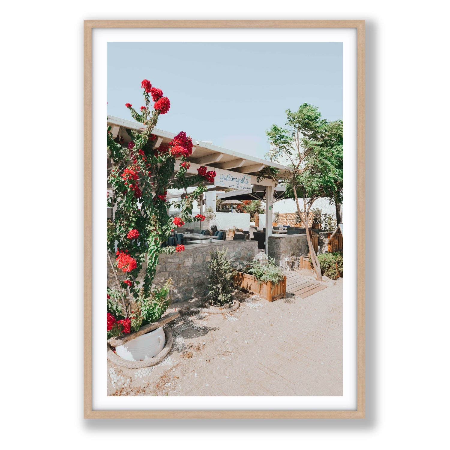 Yialo Yialo fine art print, Mykonos, Greece, Statement, Natural Oak Frame · Matboard, Fine Art Print