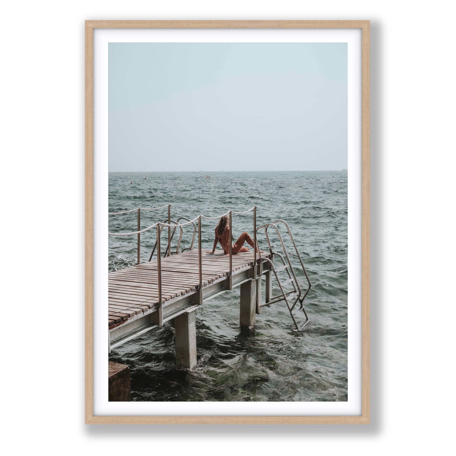 The Dock's Whisper fine art print, Tuscany, Italy, Statement, Natural Oak Frame · Matboard, Fine Art Print