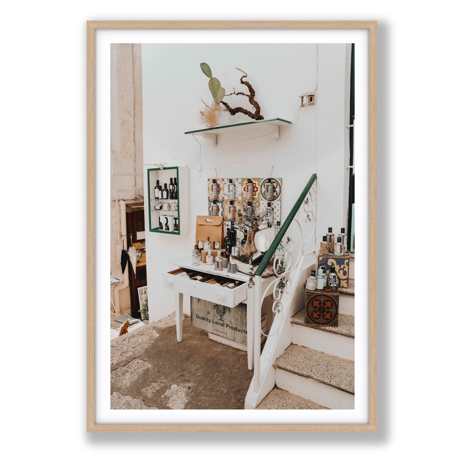 Liquid Gold fine art print, Puglia, Italy, Statement, Natural Oak Frame · Matboard, Fine Art Print