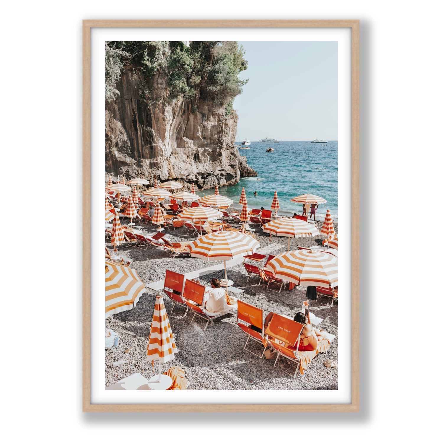 Tangerine Dream fine art print, Positano, Italy, Statement, Natural Oak Frame · Matboard, Fine Art Print
