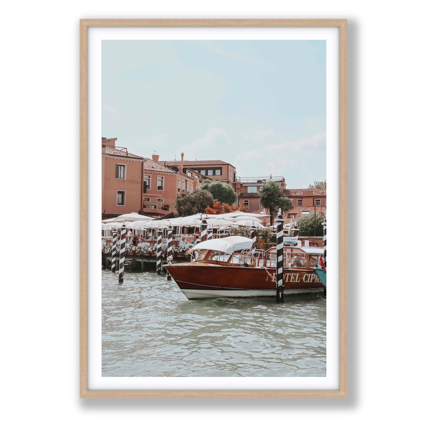 Queen Of The Adriatic Venice Italian wall art Statement fine art print in natural oak frame with matboard