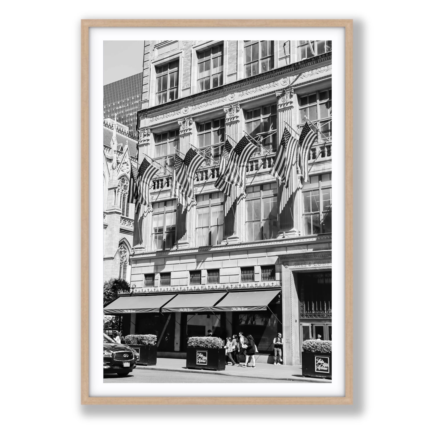 Luxury On Fifth fine art print, New York, United States, Statement, Natural Oak Frame · Matboard, Fine Art Print
