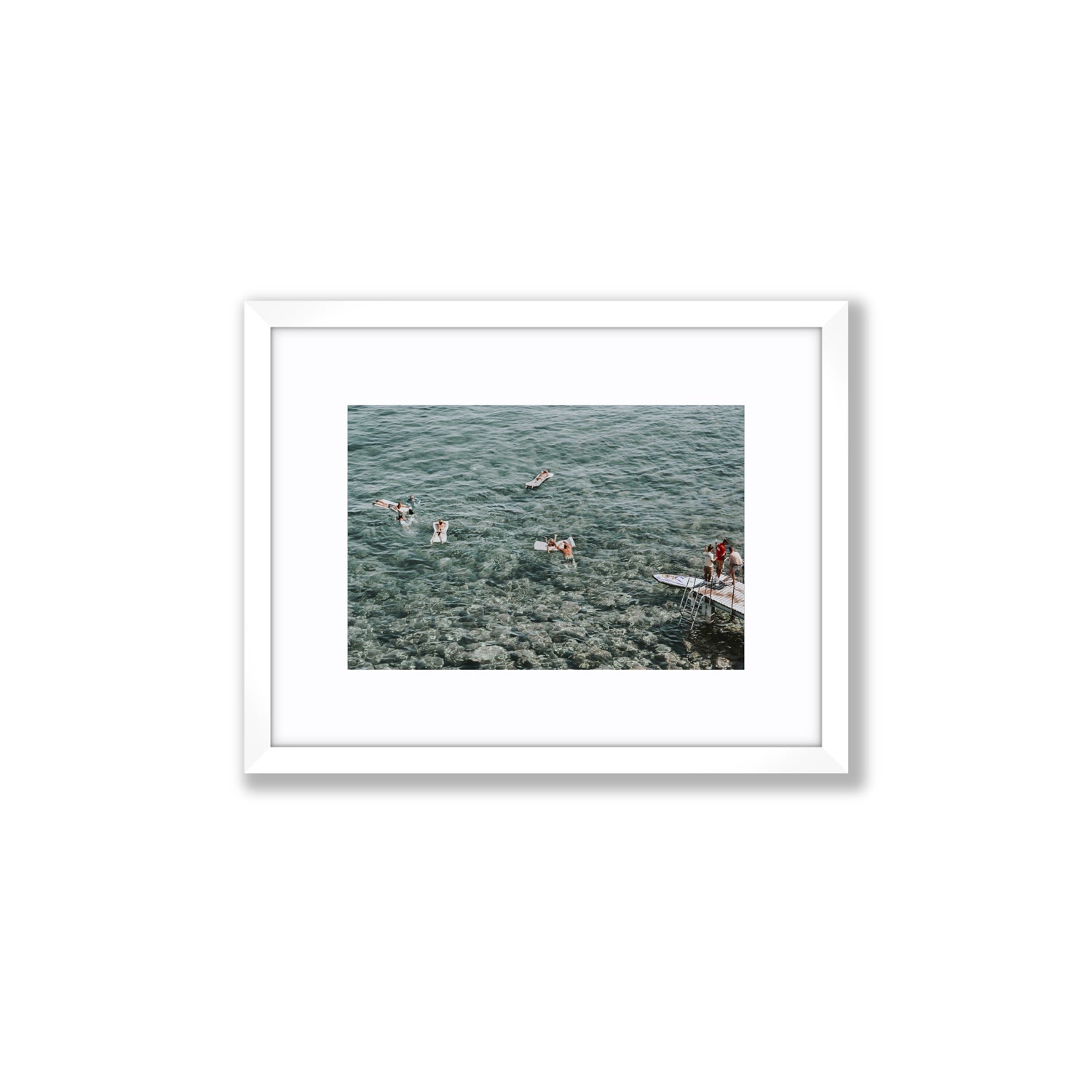 Having A Whale Of A Time Tuscany coastal wall art Small fine art print in white frame with matboard