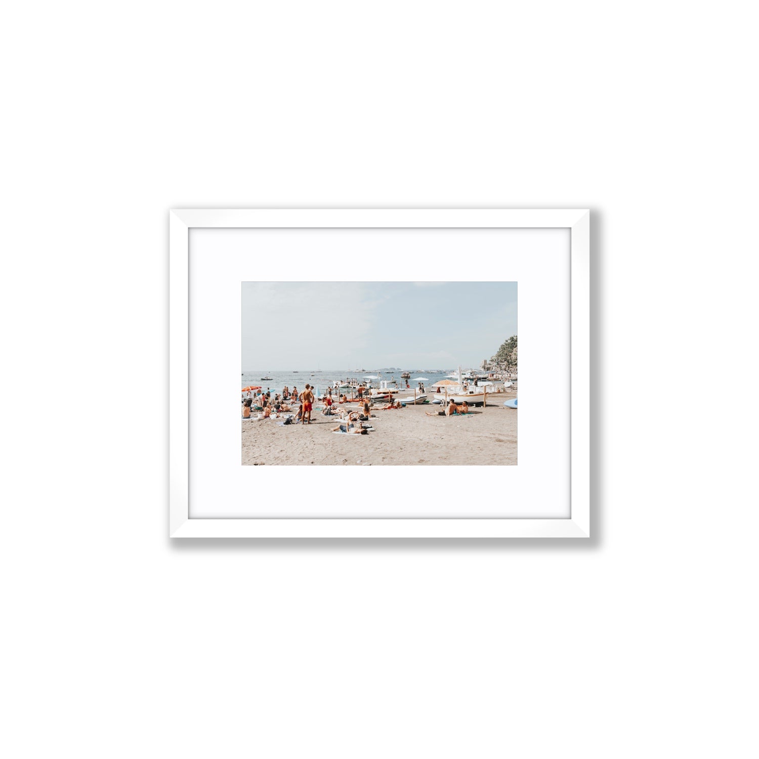 Beachy Vibes fine art print, Positano, Italy, Small, White Frame · Matboard, Fine Art Print