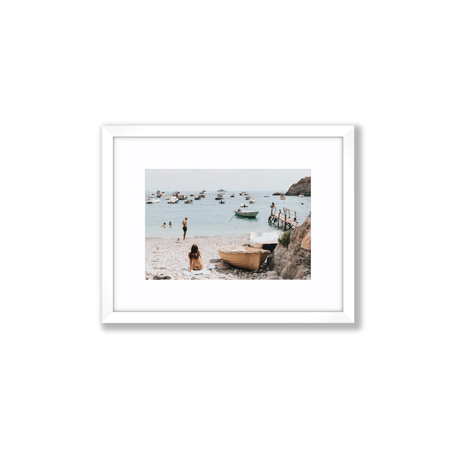 L'Osservatore Nerano wall art Small fine art print in white frame with matboard