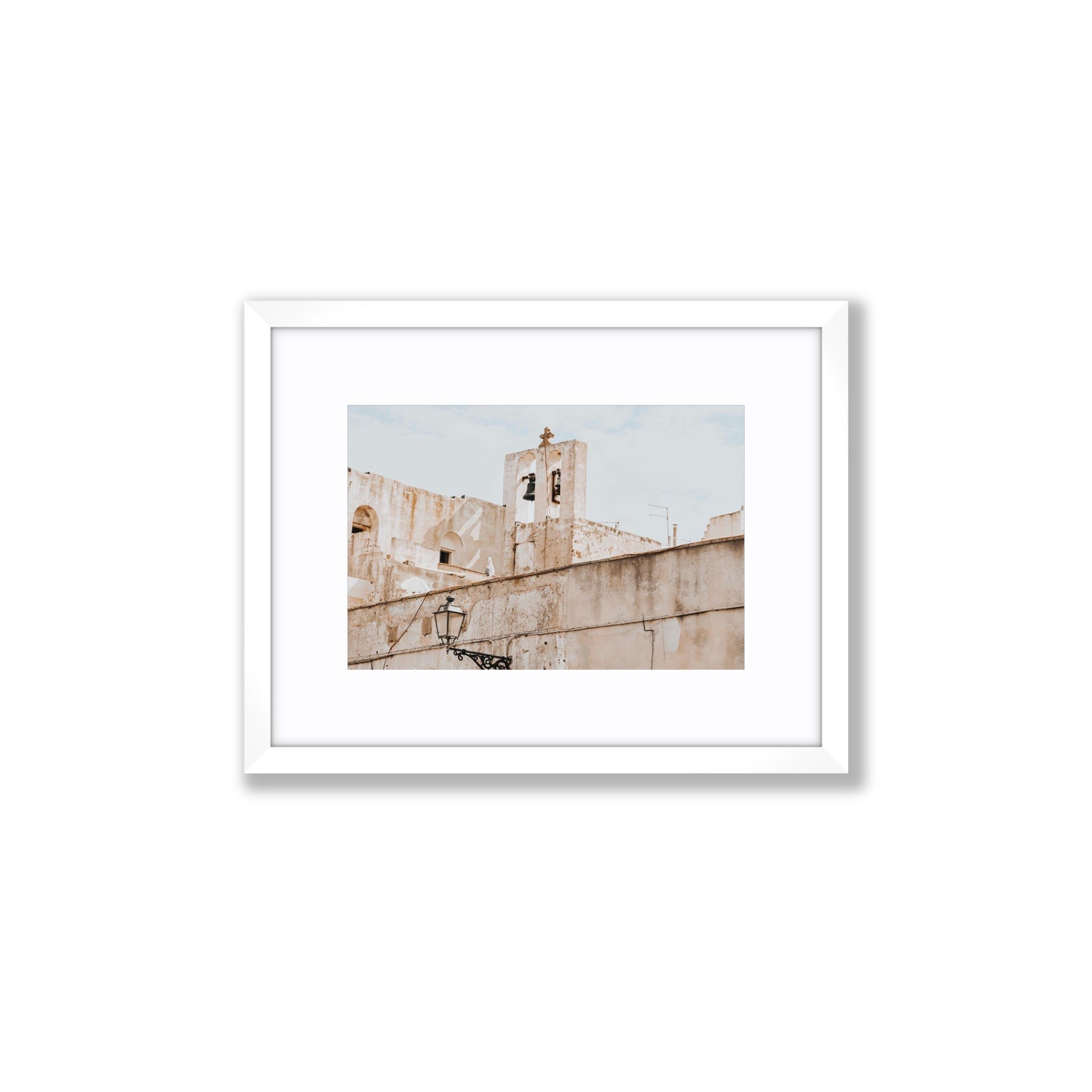 Ancient Bells Puglia Gallipoli Italian wall art Small fine art print in white frame with matboard