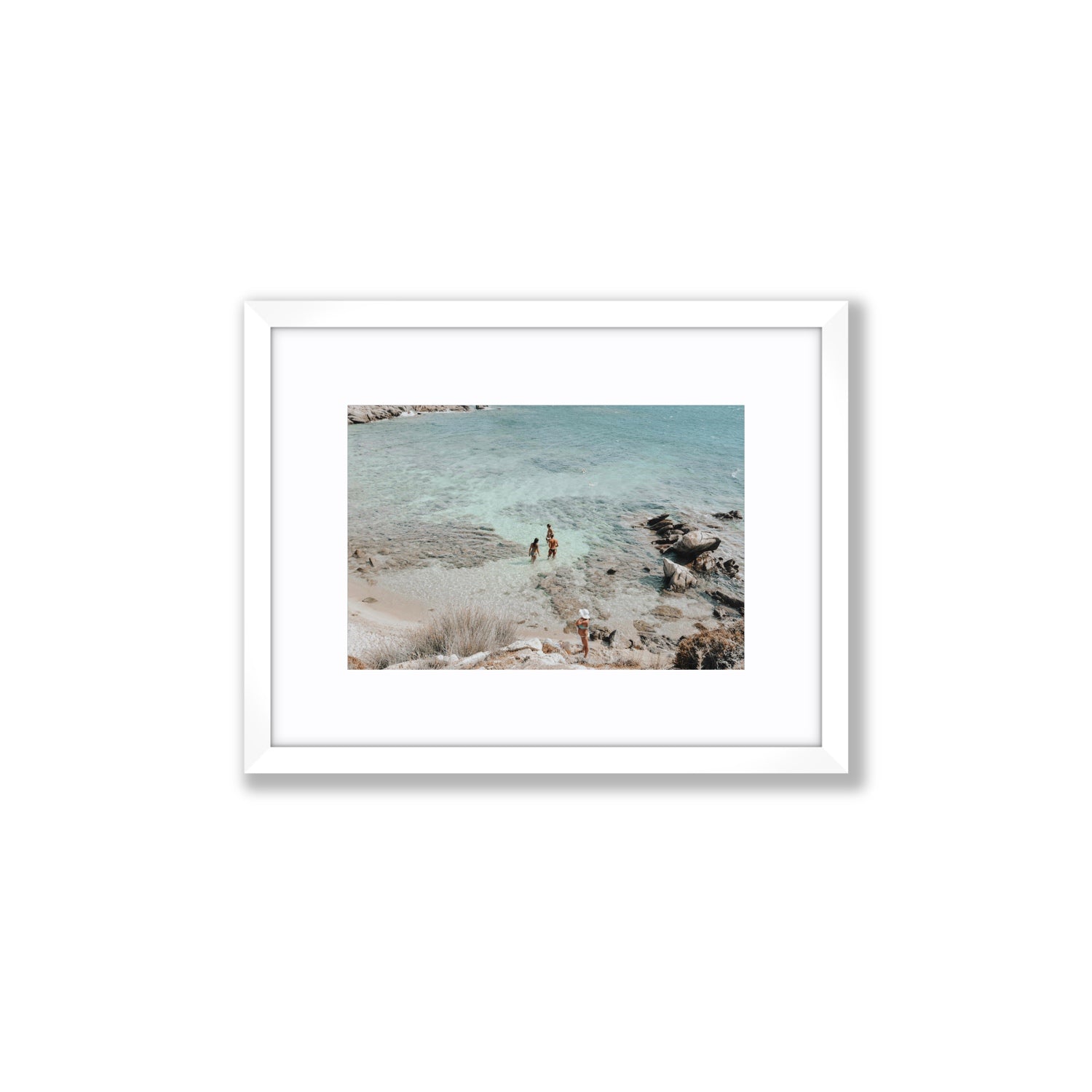 Easy On The Eyes Mykonos Greek island wall art Small fine art print in white frame with matboard