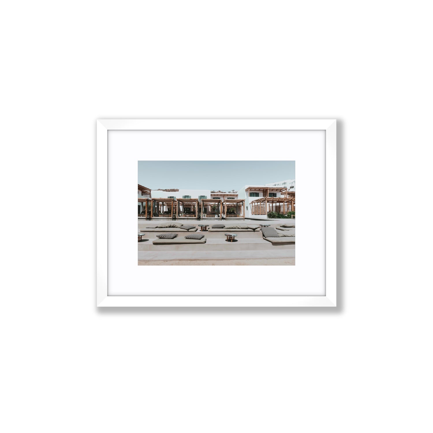 Platis Gialos fine art print, Mykonos, Greece, Small, White Frame · Matboard, Fine Art Print