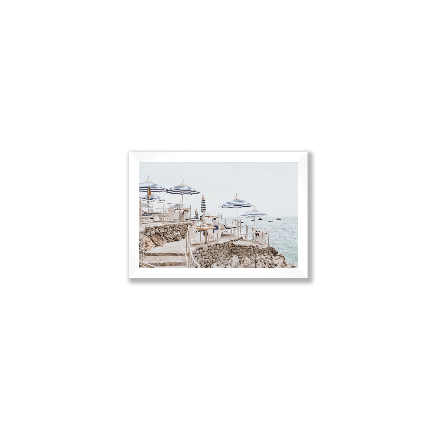 Ombrelloni fine art print, Positano, Italy, Small, White Frame · Full Bleed, Fine Art Print