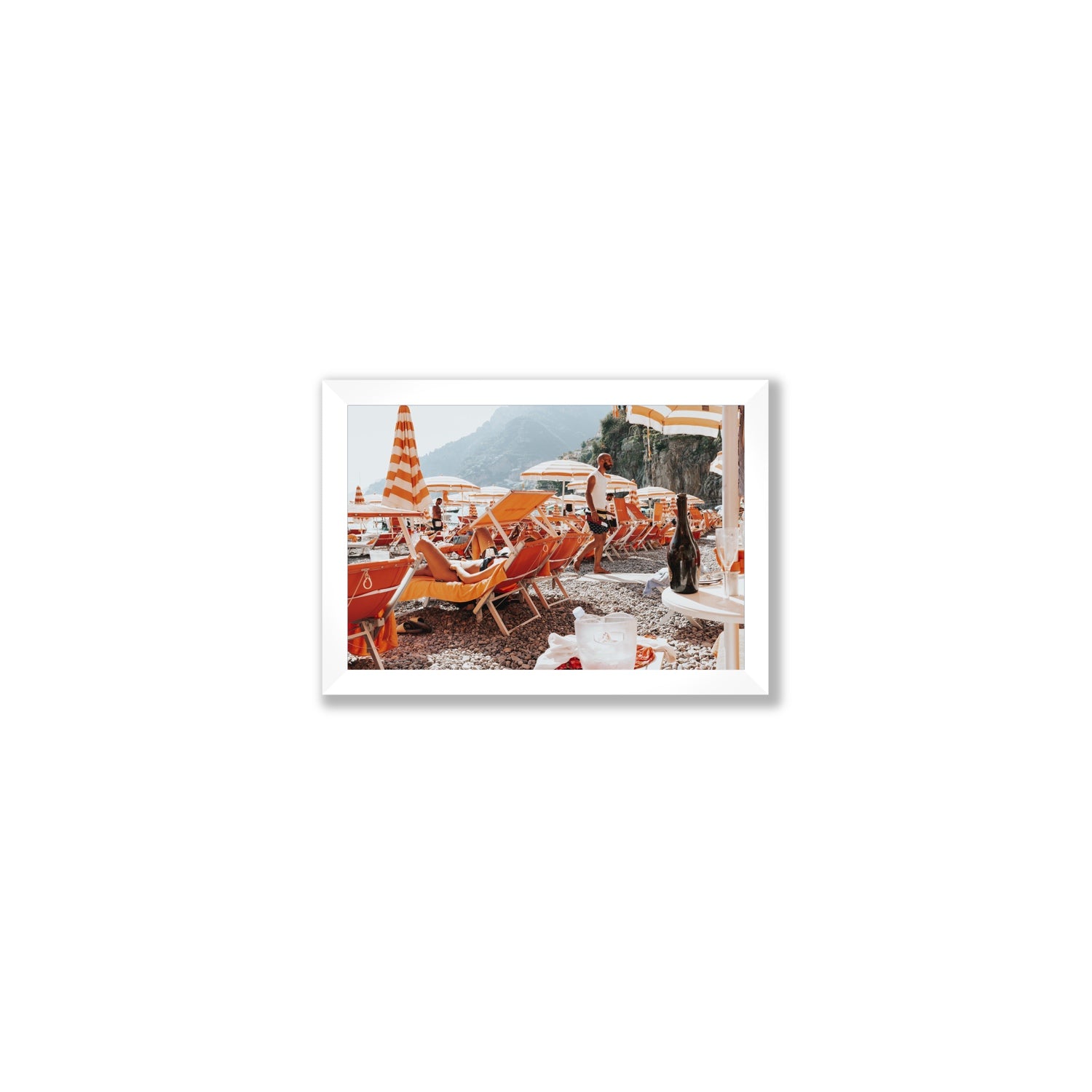 Zesty Shade Positano wall art Small full-bleed fine art print in white frame